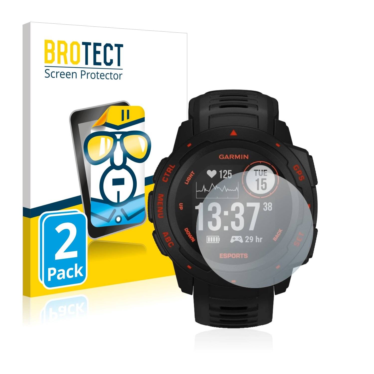 2x BROTECT HD-Clear Displayschutzfolie für Garmin Instinct