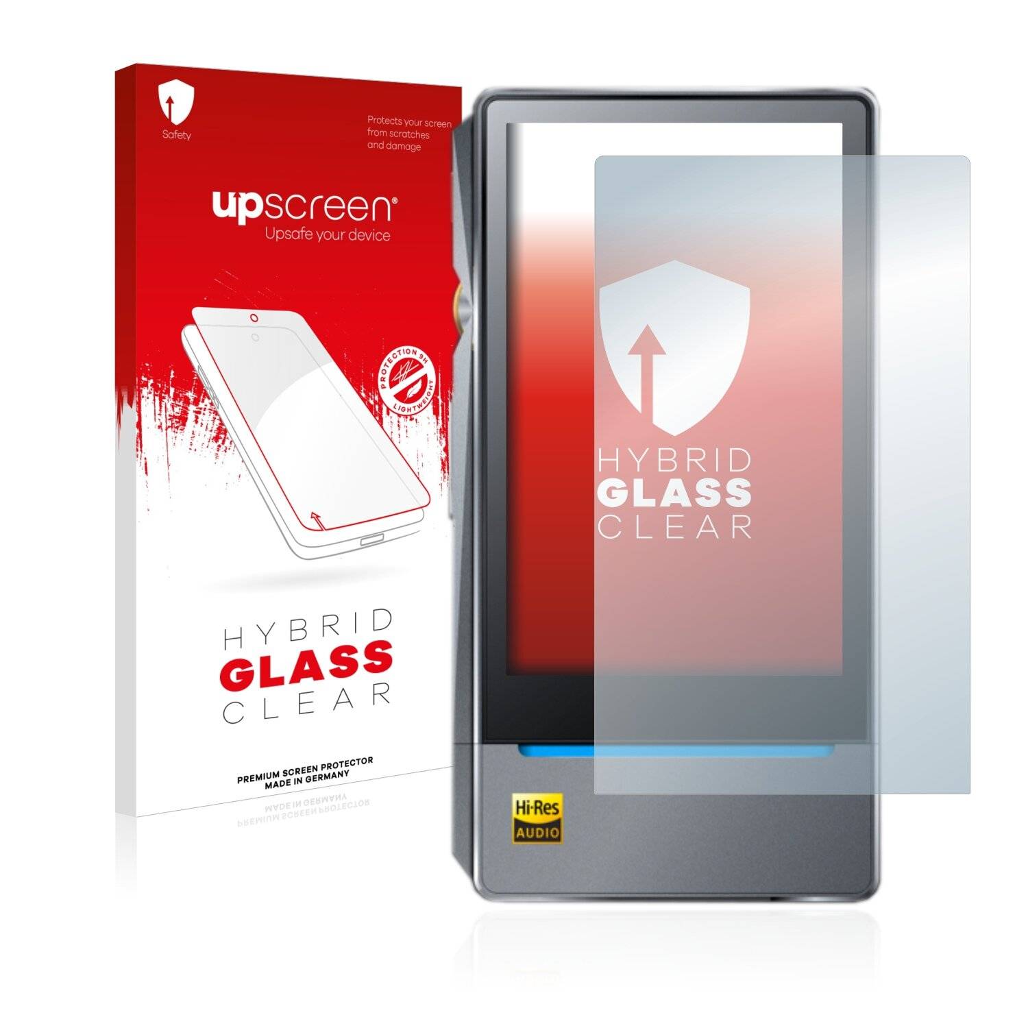upscreen Hybrid Glass Clear Premium Schutzglas Folie für FiiO X7 Mark