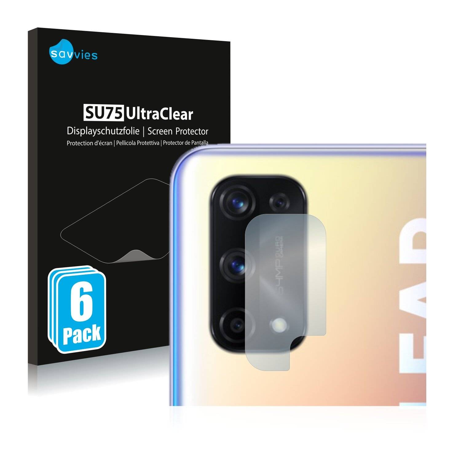 6x Savvies SU75 Displayschutzfolie für Realme X7 Pro (NUR