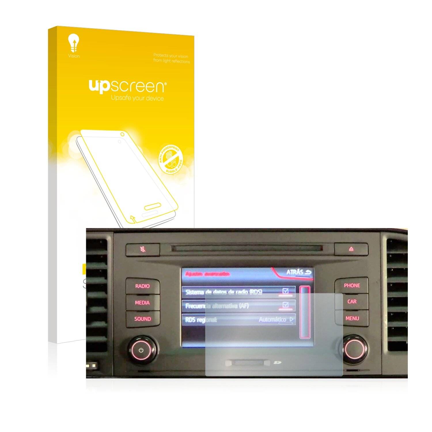 upscreen Reflection Shield Matte Premium Displayschutzfolie für Seat Leon III 2012-2020