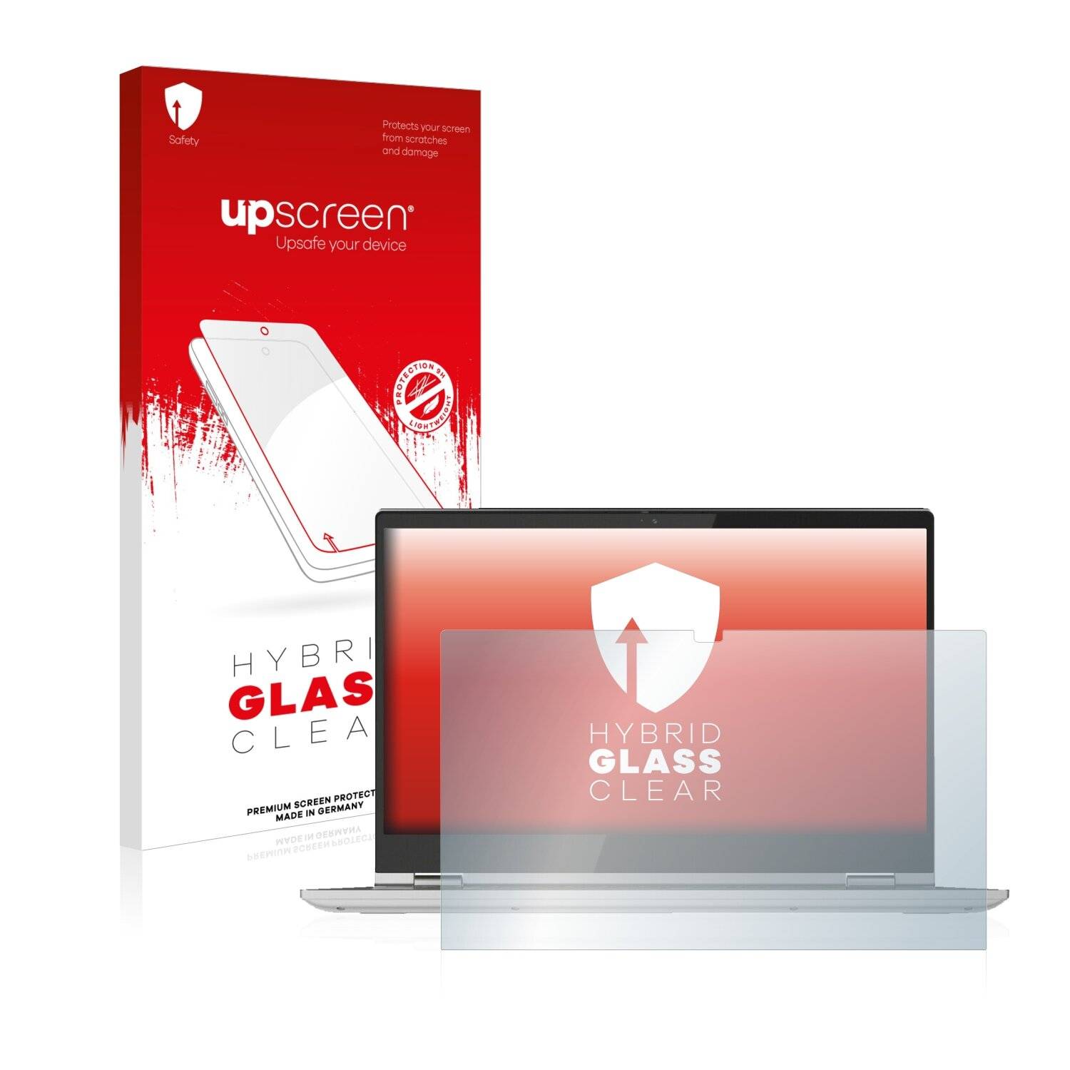 upscreen Hybrid Glass Clear Premium Schutzglas Folie für Lenovo Chromebook C340