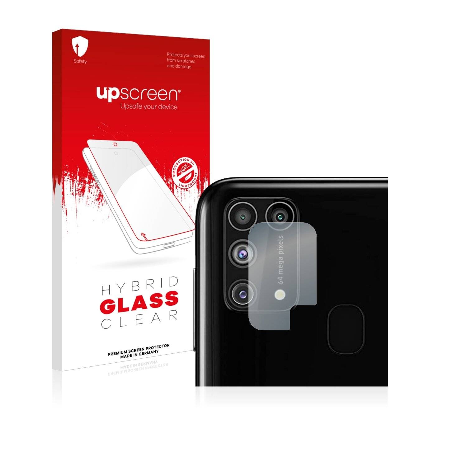 upscreen Hybrid Glass Clear Premium Schutzglas Folie für Samsung Galaxy M31 Prime (NUR