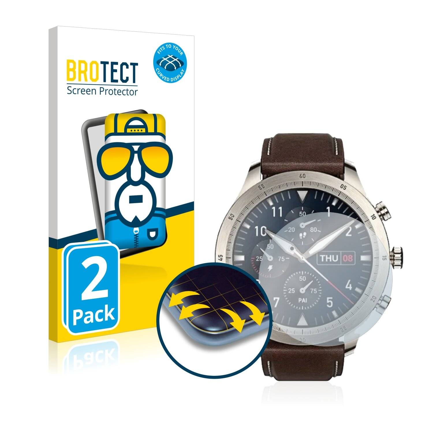 2x BROTECT Flex Full-Cover Displayschutzfolie für Zepp