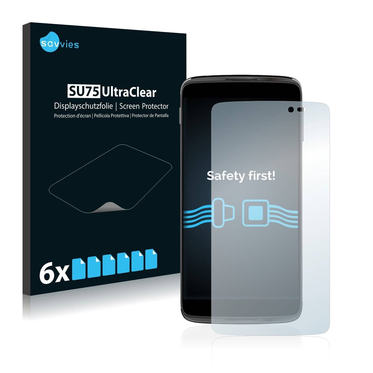 6x Savvies SU75 Displayschutzfolie für Alcatel One Touch Idol 3