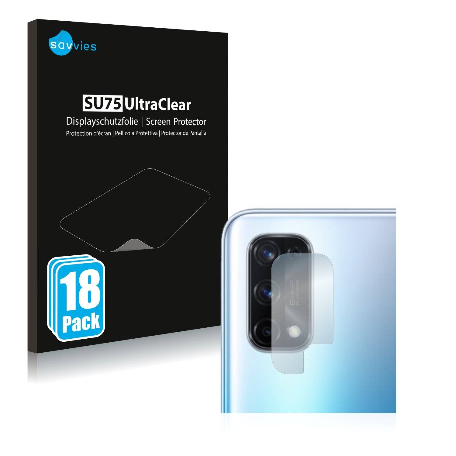 18x Savvies SU75 Displayschutzfolie für Realme X7 (NUR