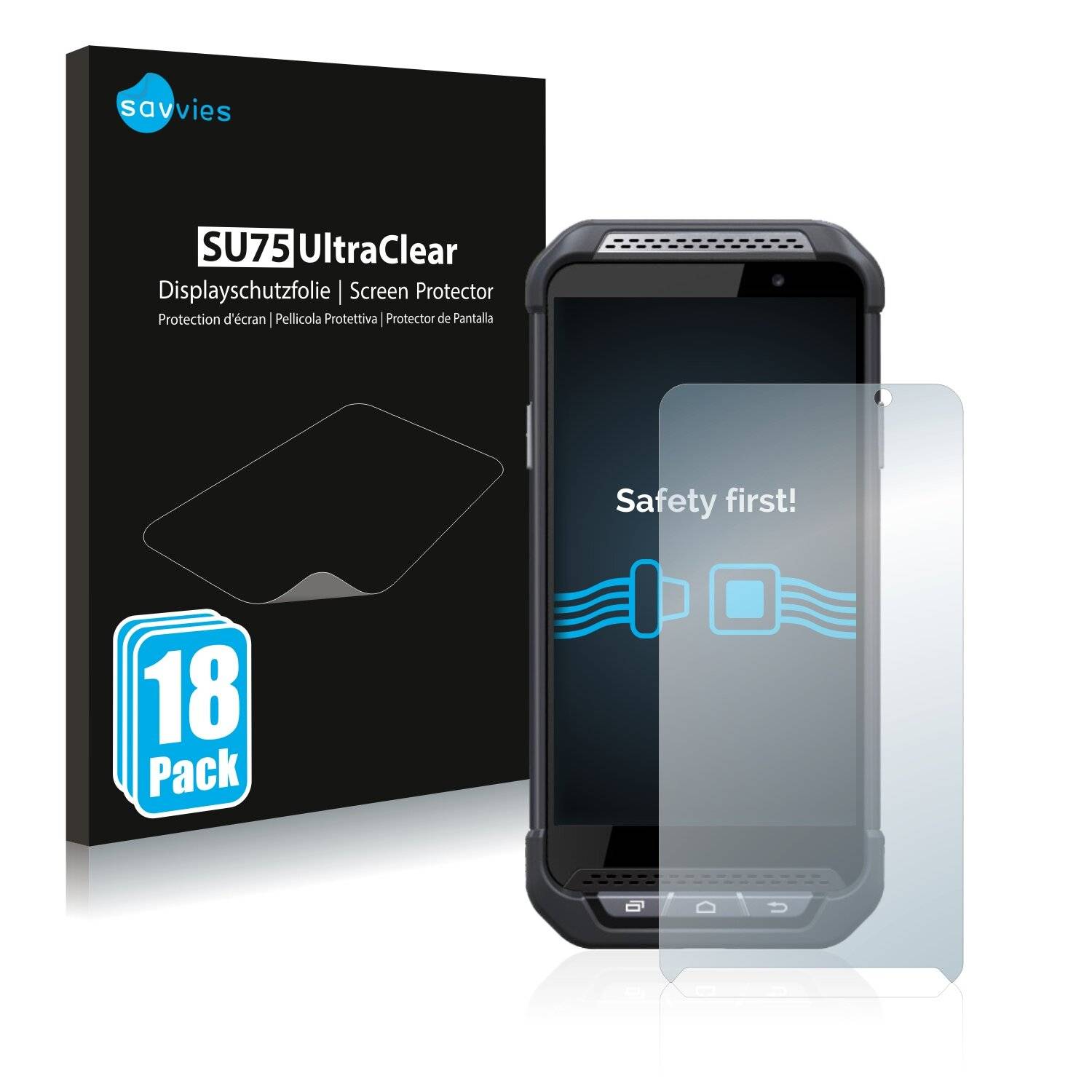 18x Savvies SU75 Displayschutzfolie für Point Mobile