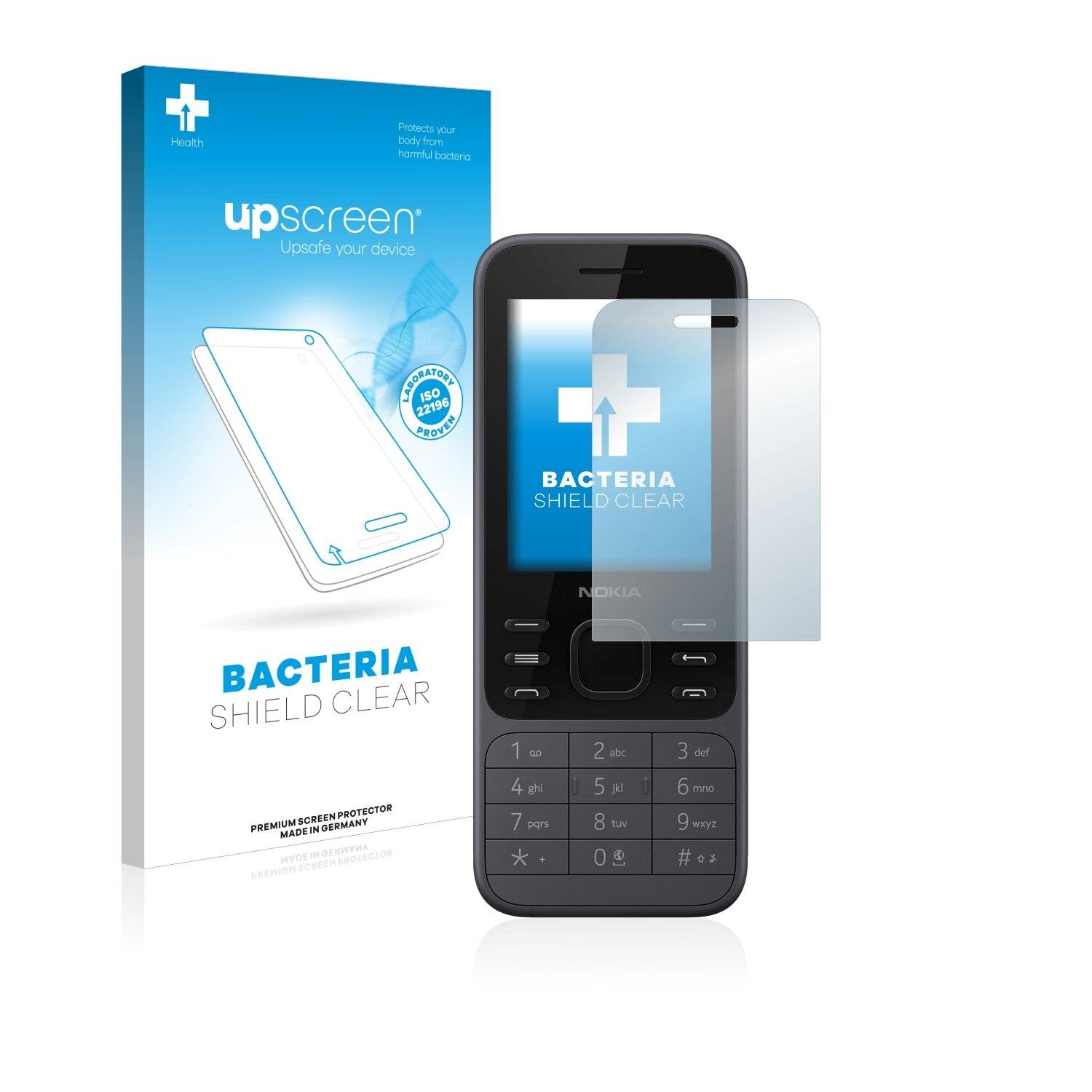 upscreen Bacteria Shield Clear Premium Antibakterielle Displayschutzfolie für Nokia 6300