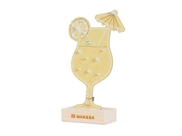 Lötbausatz, XL-Platine, Cocktail, mit Holzhalter