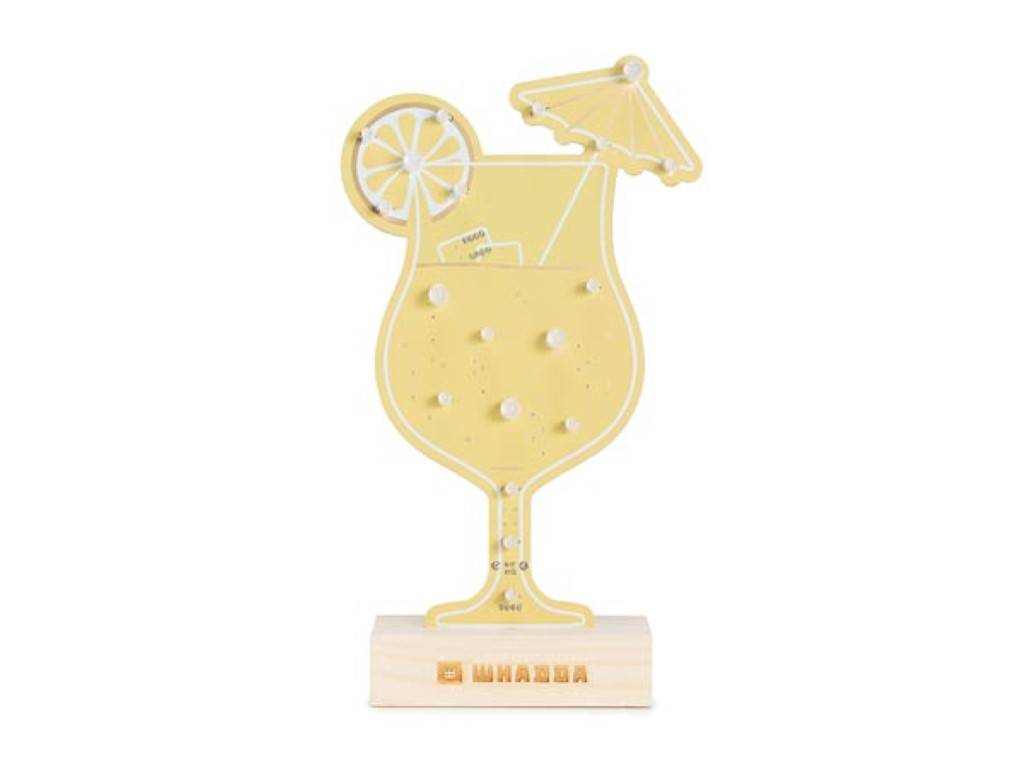 Lötbausatz, XL-Platine, Cocktail, mit Holzhalter