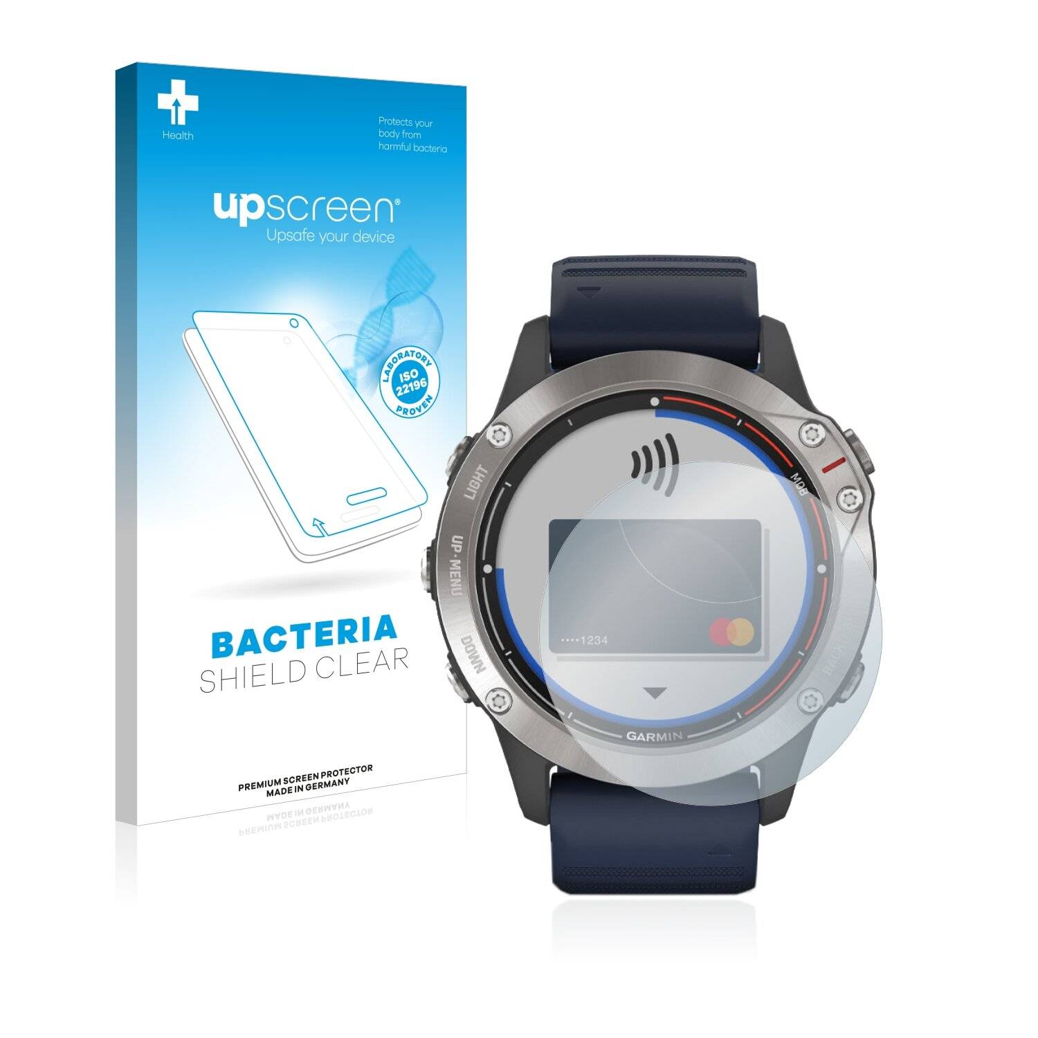 upscreen Bacteria Shield Clear Premium Antibakterielle Displayschutzfolie für Garmin quatix