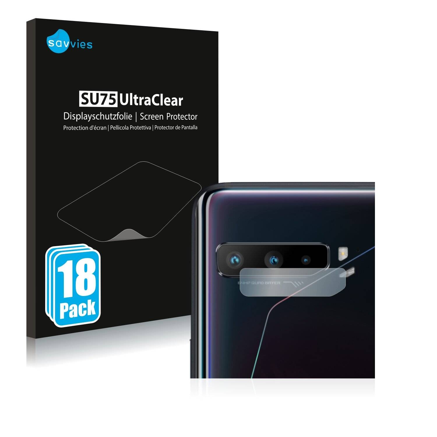18x Savvies SU75 Displayschutzfolie für Asus ROG Phone 3 ZS661KS (NUR