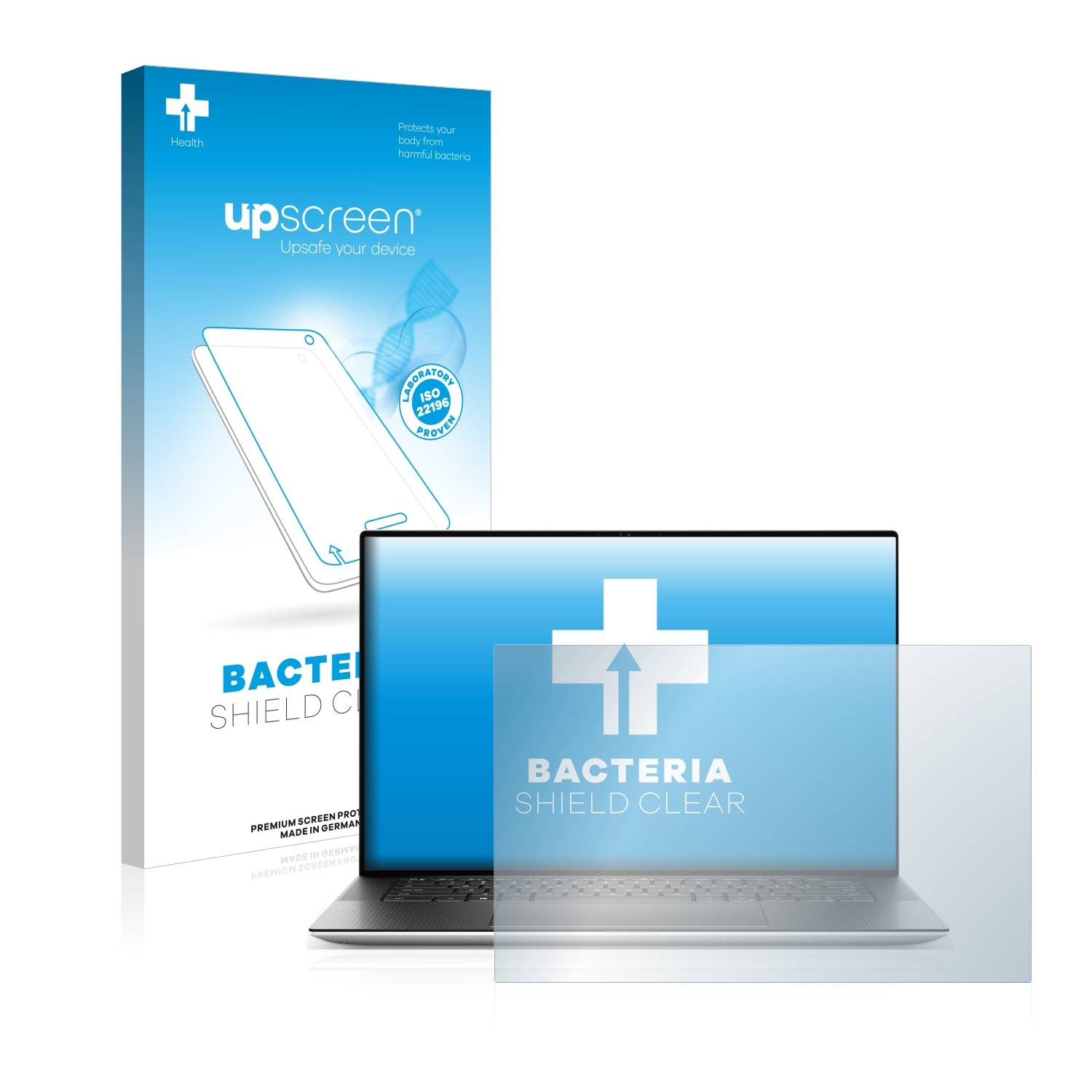 upscreen Bacteria Shield Clear Premium Antibakterielle Displayschutzfolie für Dell XPS 15 9520 Non-Touch