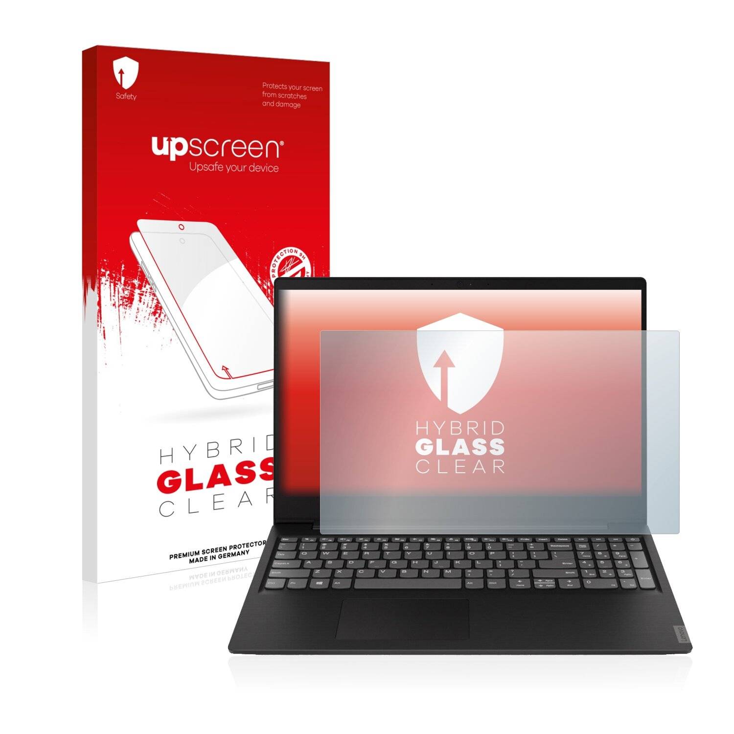 upscreen Hybrid Glass Clear Premium Schutzglas Folie für Lenovo IdeaPad S145