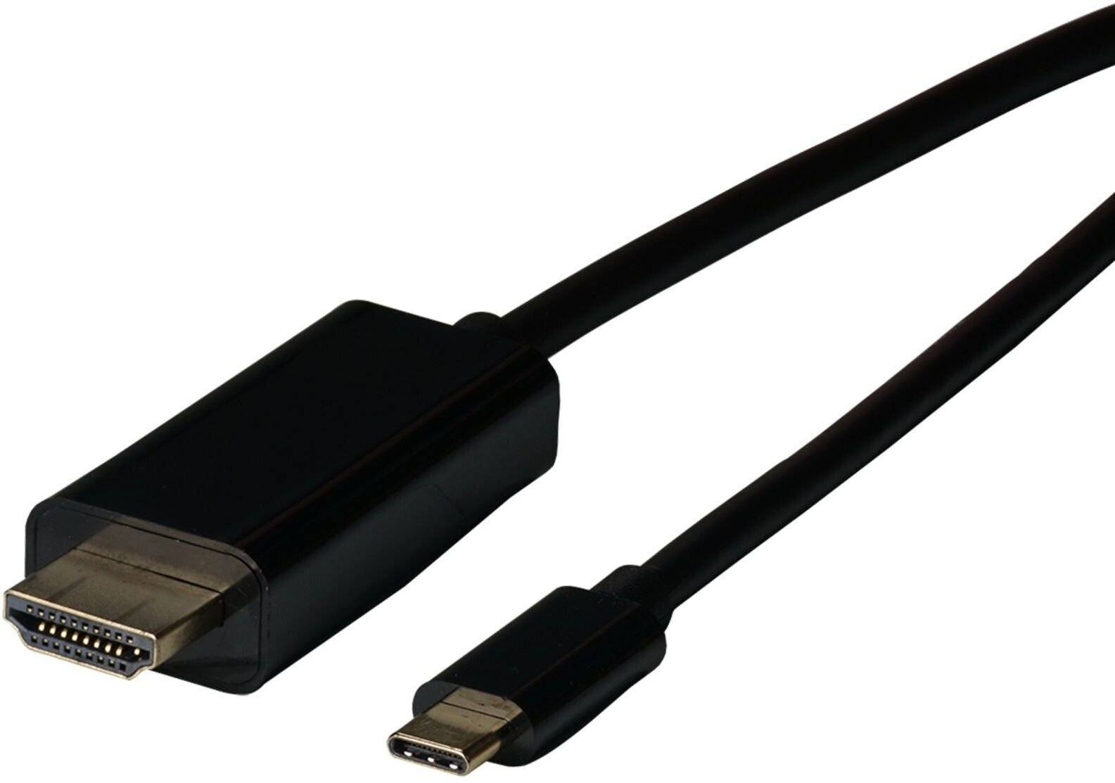 Jetrics jetcon-USBC-HDMI-2, USB Typ-C - HDMI Kabel 4K60Hz USB Typ C Stecker - HDMI Stecker 2m, schwarz