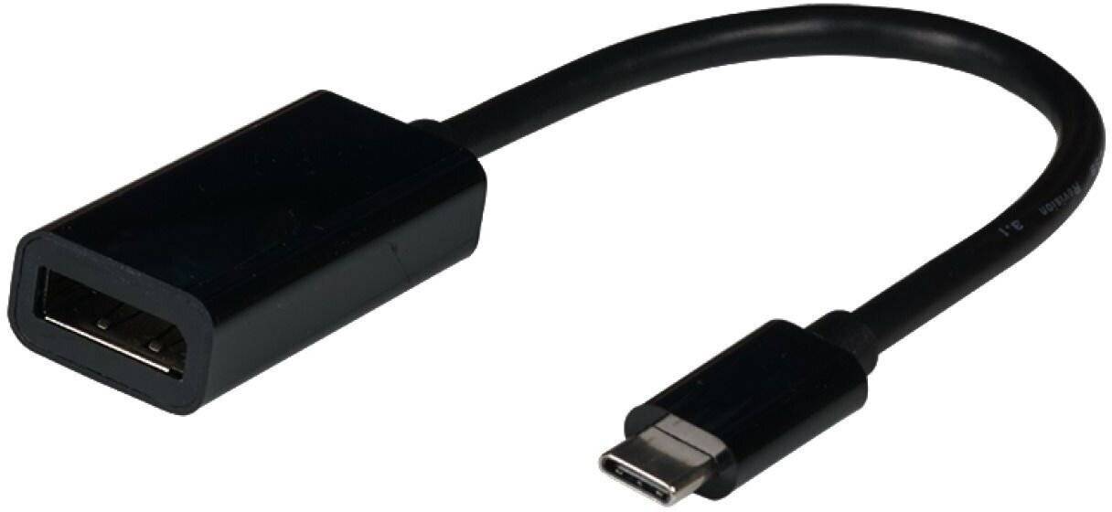 Jetrics jetcon-USBC-DP-Adapter, USB Typ-C - DP1.4 Adapter, USB Typ C Stecker - DP Buchse 8K60Hz, schwarz