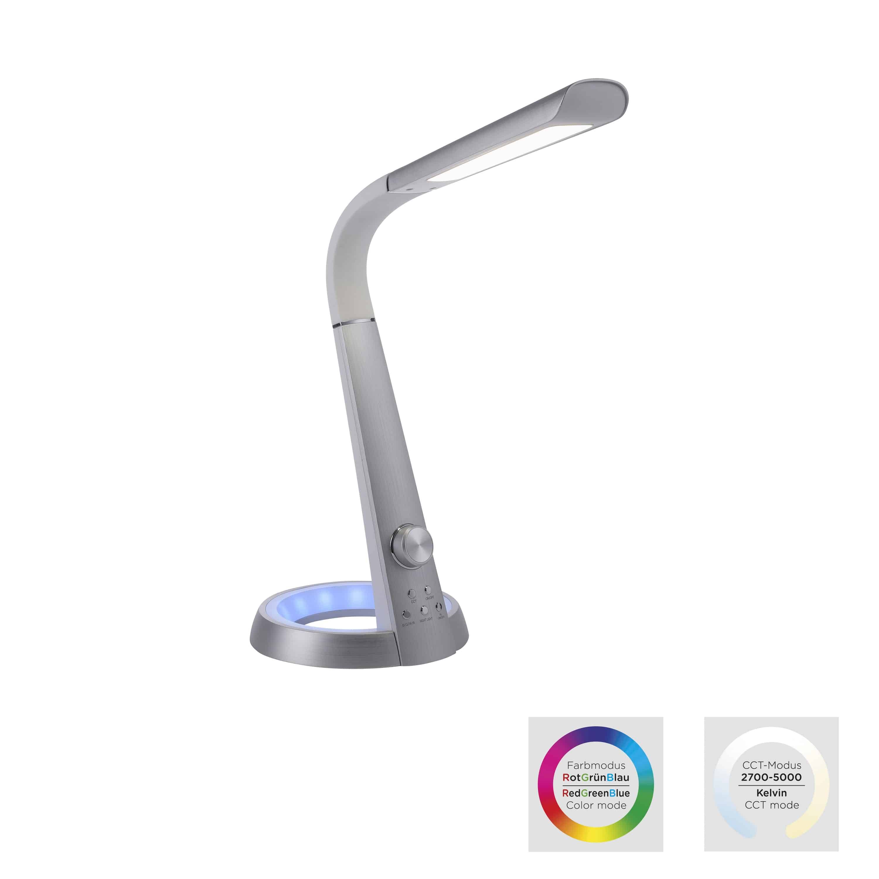 PAUL NEUHAUS LED-Tischleuchte aluminiumfarbig, 7,3 W, 780 lm, CCT, RGB