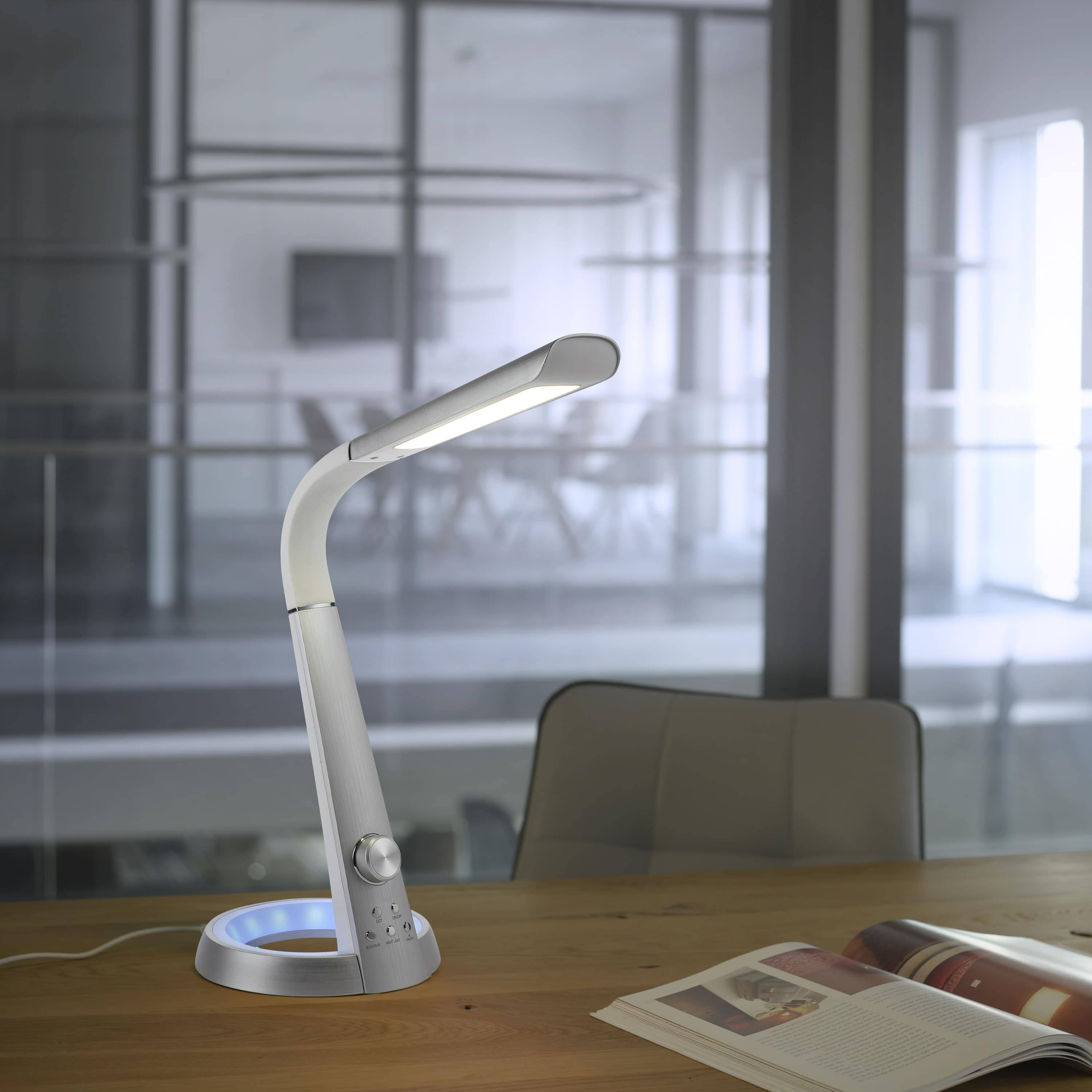 PAUL NEUHAUS LED-Tischleuchte aluminiumfarbig, 7,3 W, 780 lm, CCT, RGB