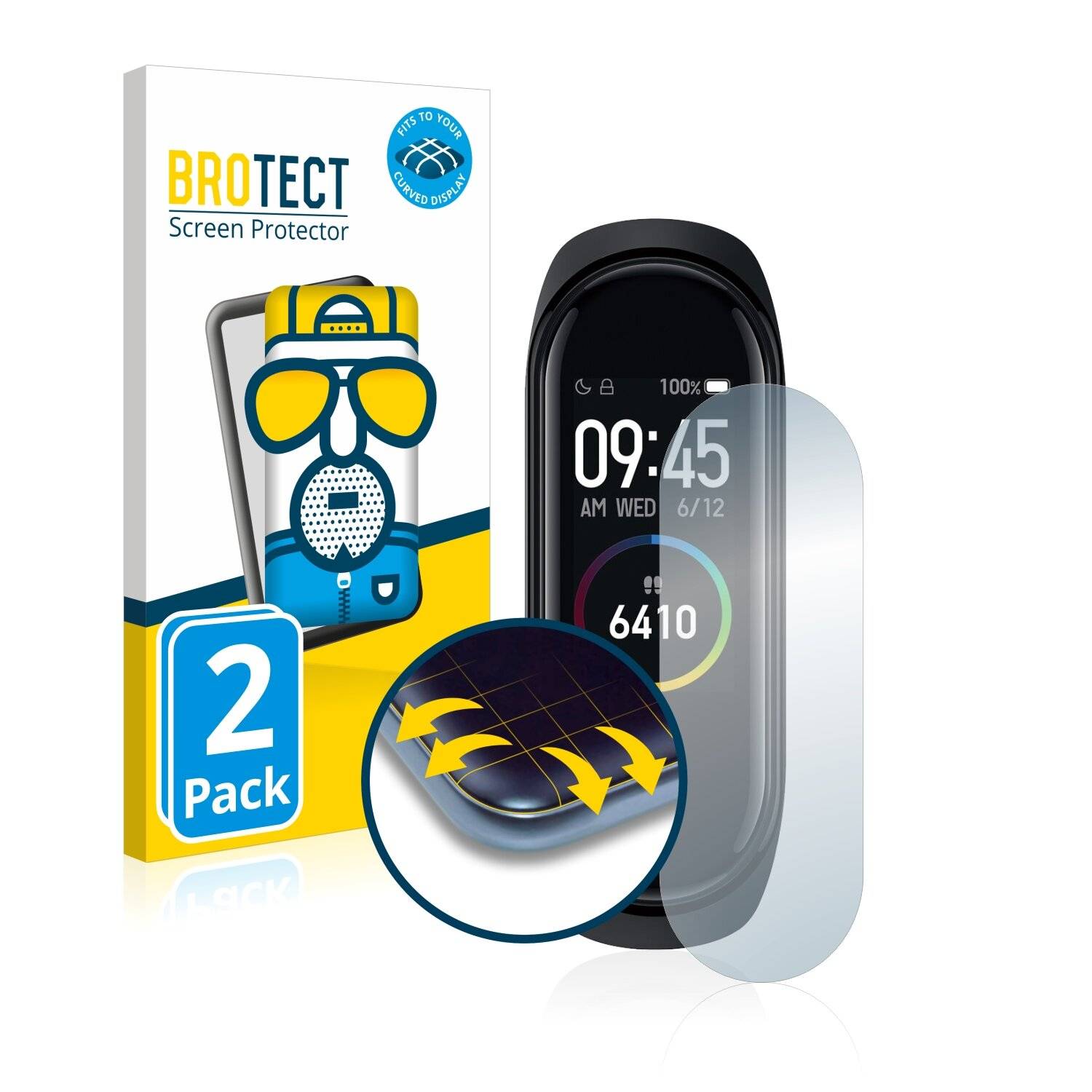 2x BROTECT Flex Matte Full-Cover Displayschutzfolie für Xiaomi Mi Band