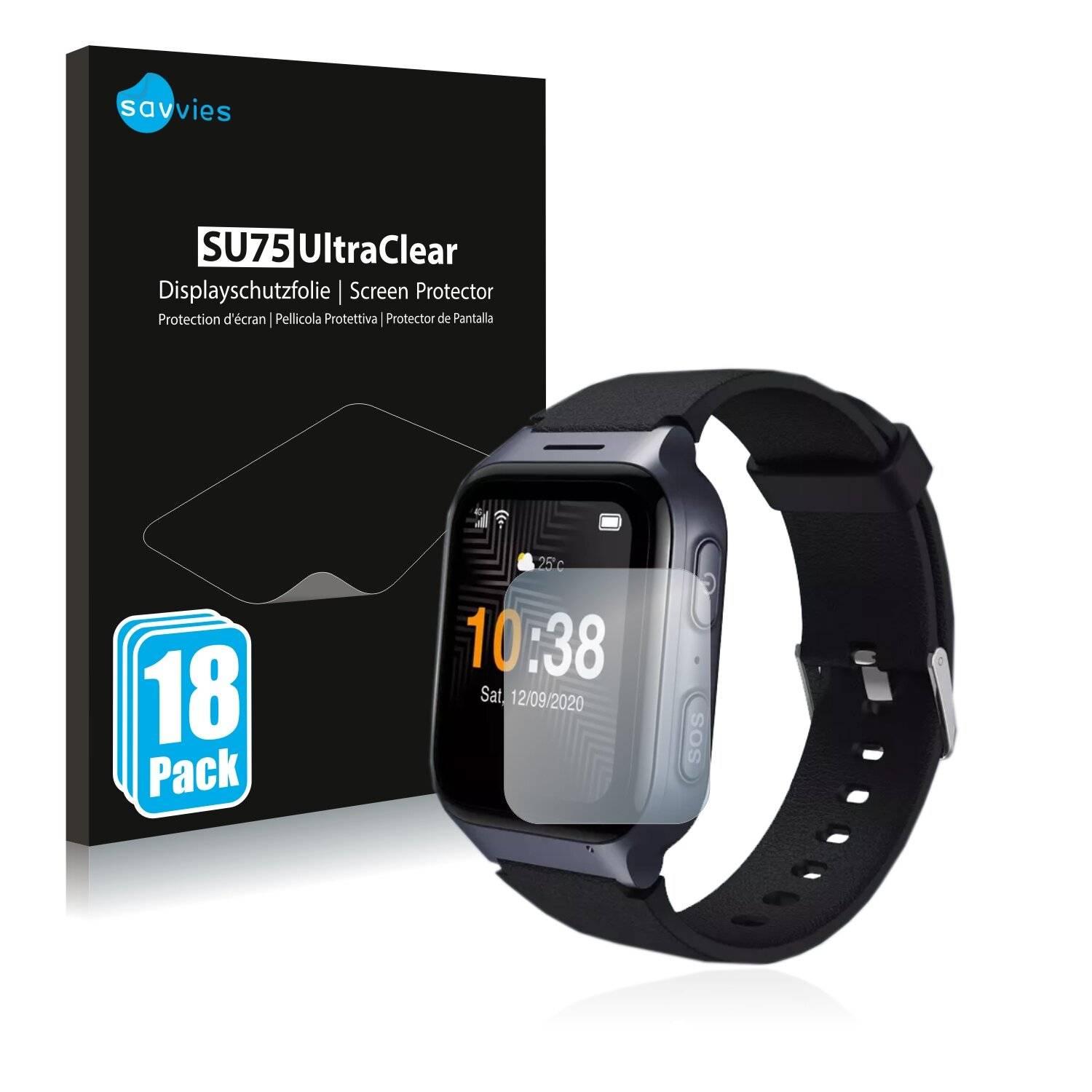 18x Savvies SU75 Displayschutzfolie für TCL Movetime FamilyWatch