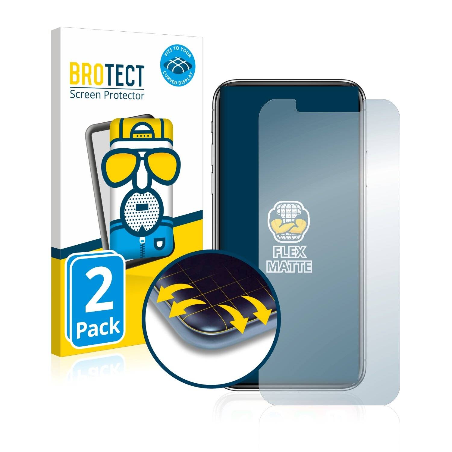 2x BROTECT Flex Matte Full-Cover Displayschutzfolie für Apple iPhone