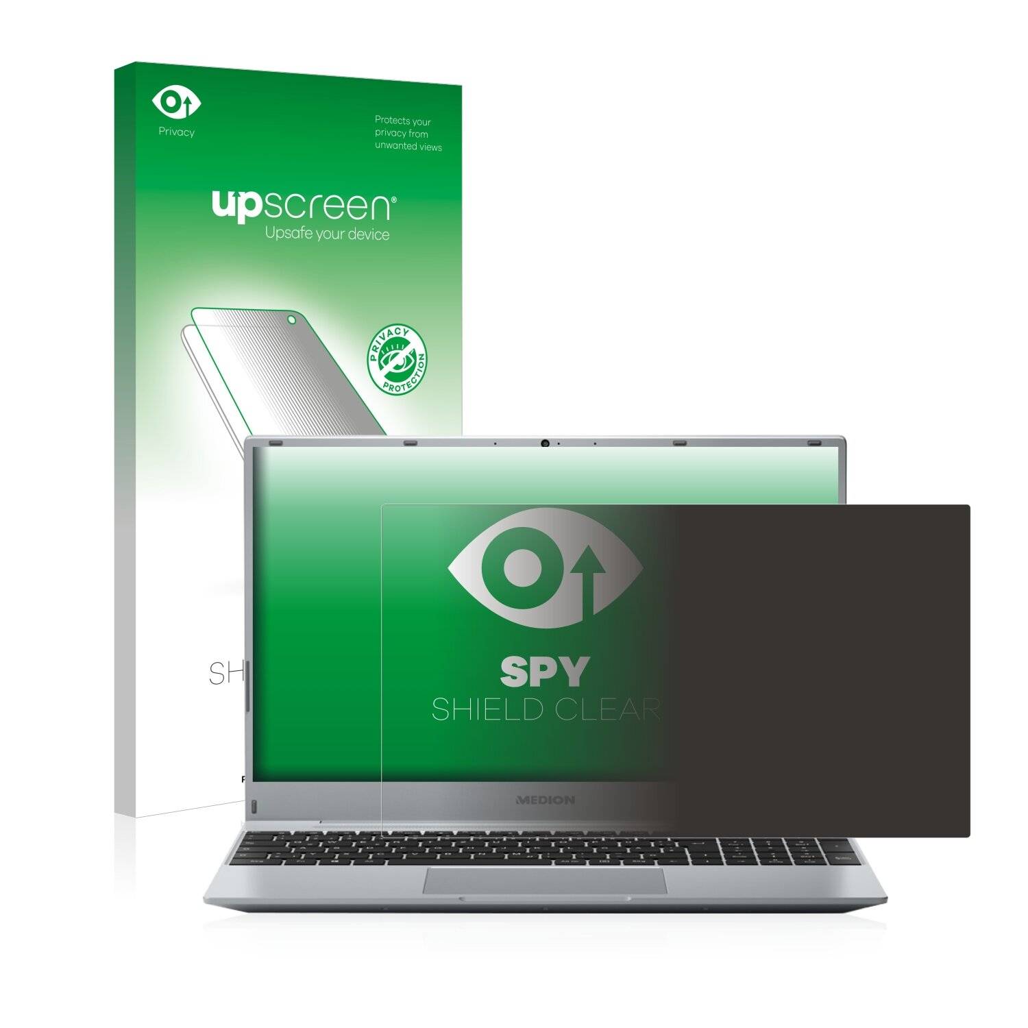 upscreen Spy Shield Clear Premium Blickschutzfolie für Medion Akoya