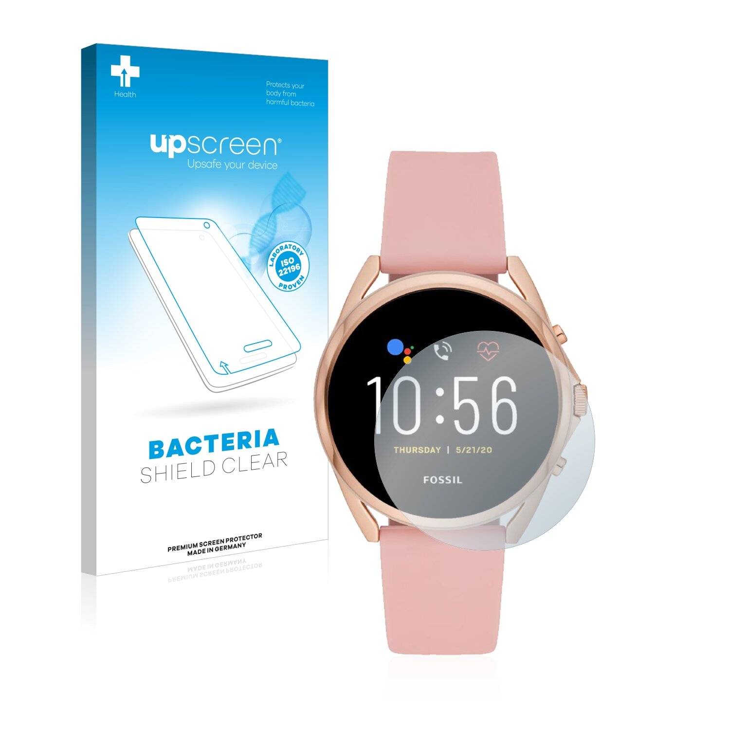 upscreen Bacteria Shield Clear Premium Antibakterielle Displayschutzfolie für Fossil Gen 5