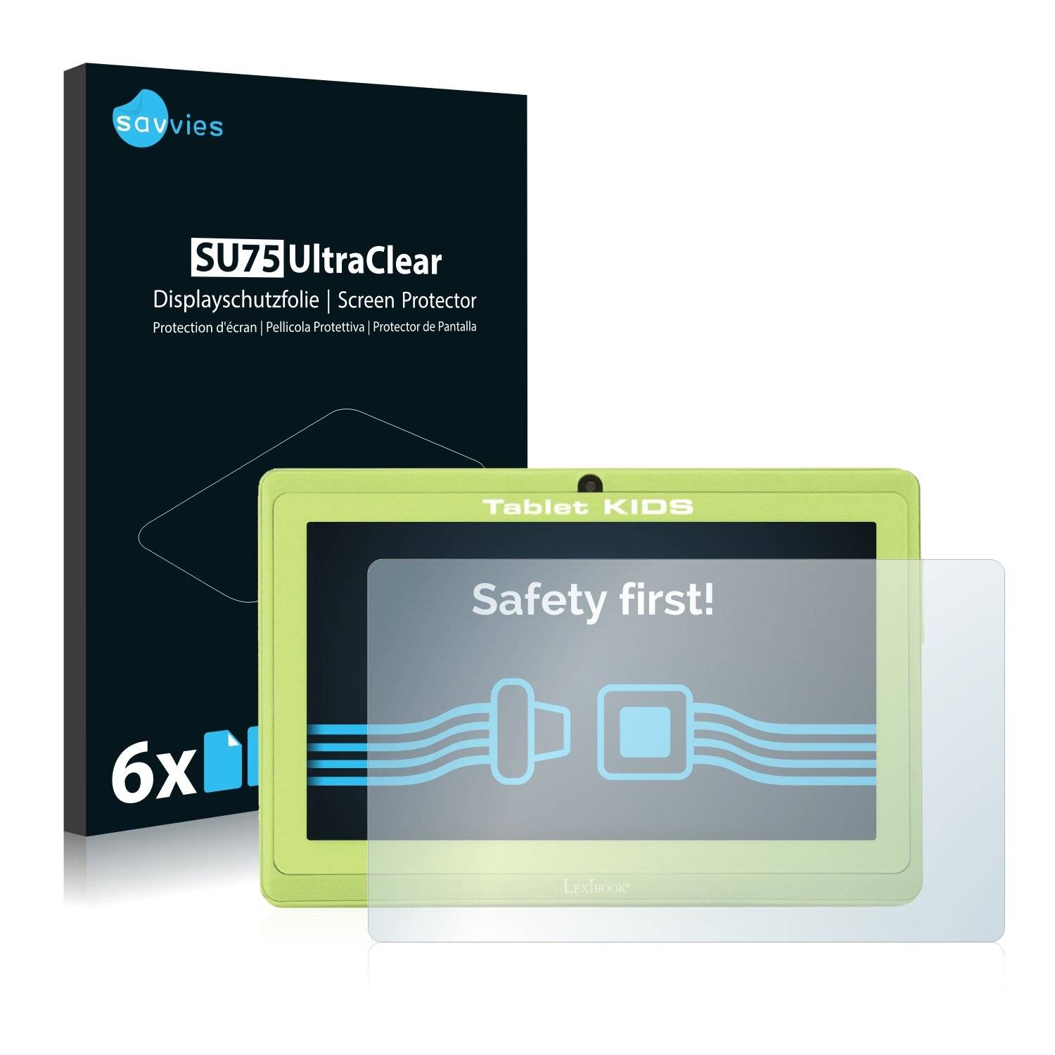 6x Savvies SU75 Displayschutzfolie für Lexibook Tablet