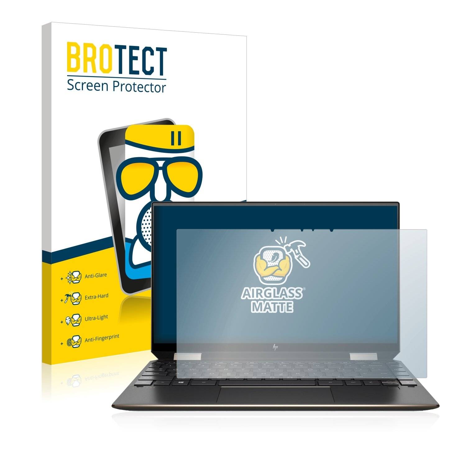 BROTECT AirGlass Matte Schutzglas Folie für HP Spectre x360