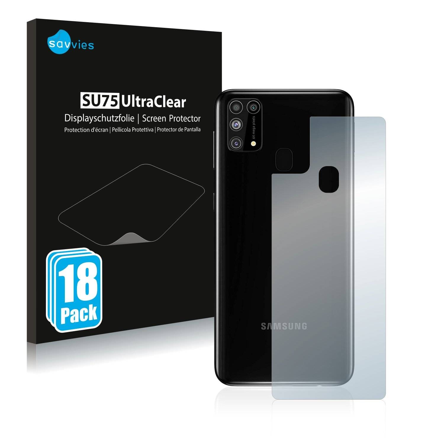 18x Savvies SU75 Displayschutzfolie für Samsung Galaxy M31 Prime