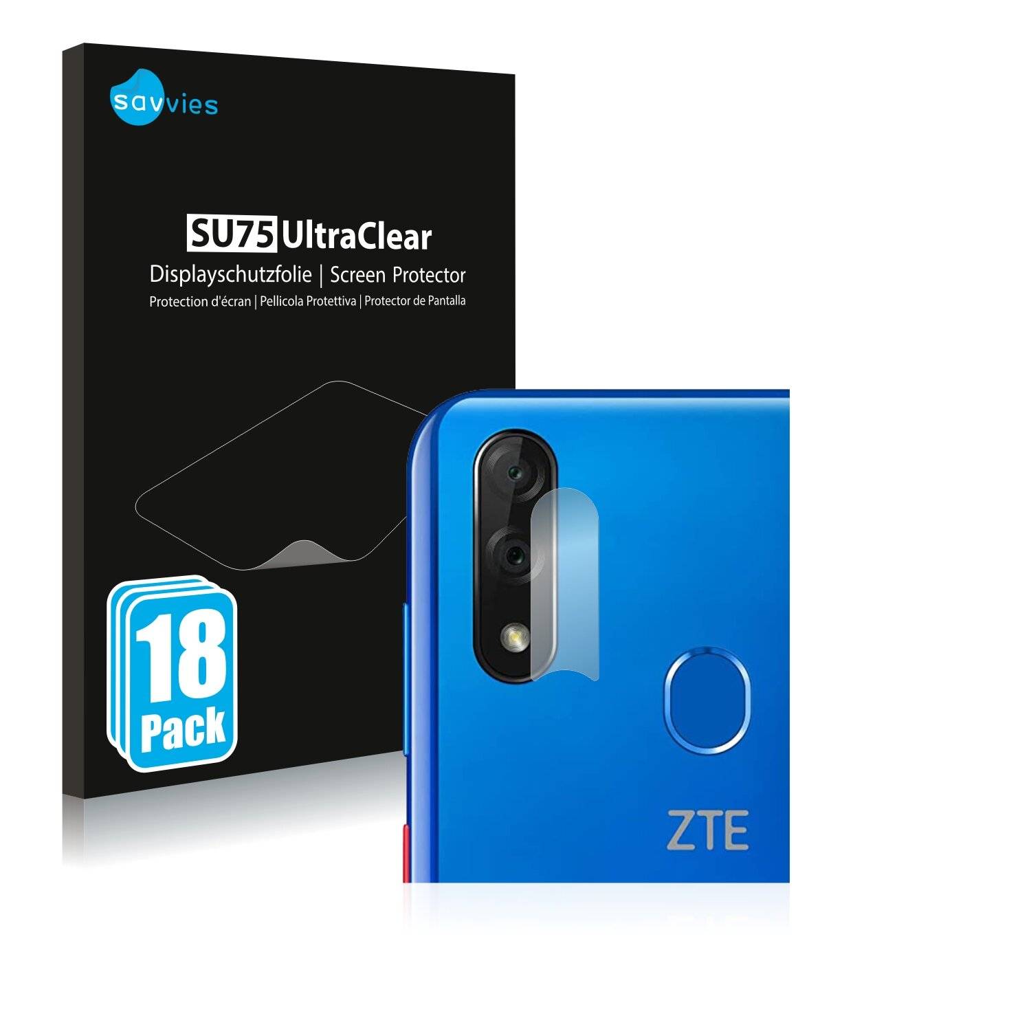 18x Savvies SU75 Displayschutzfolie für ZTE Blade 10 (NUR