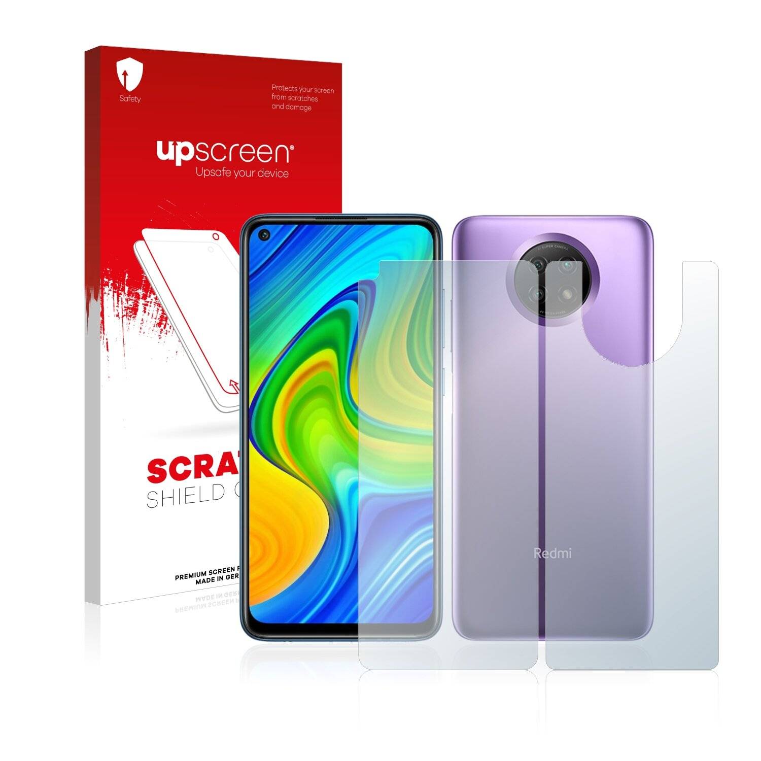 upscreen Scratch Shield Clear Premium Displayschutzfolie für Xiaomi Redmi Note 9 5G (Vorder
