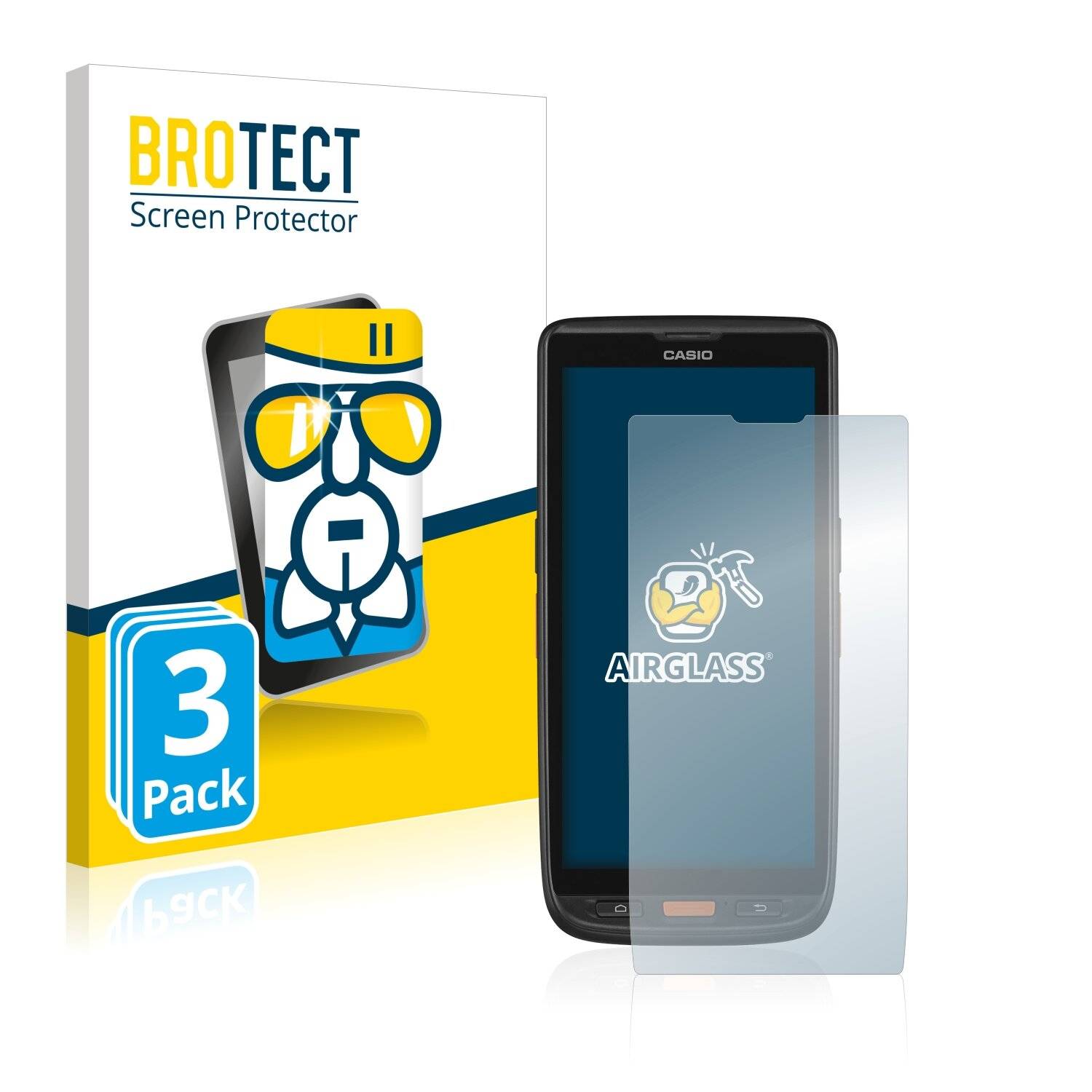 3x BROTECT AirGlass Schutzglas Folie für Casio