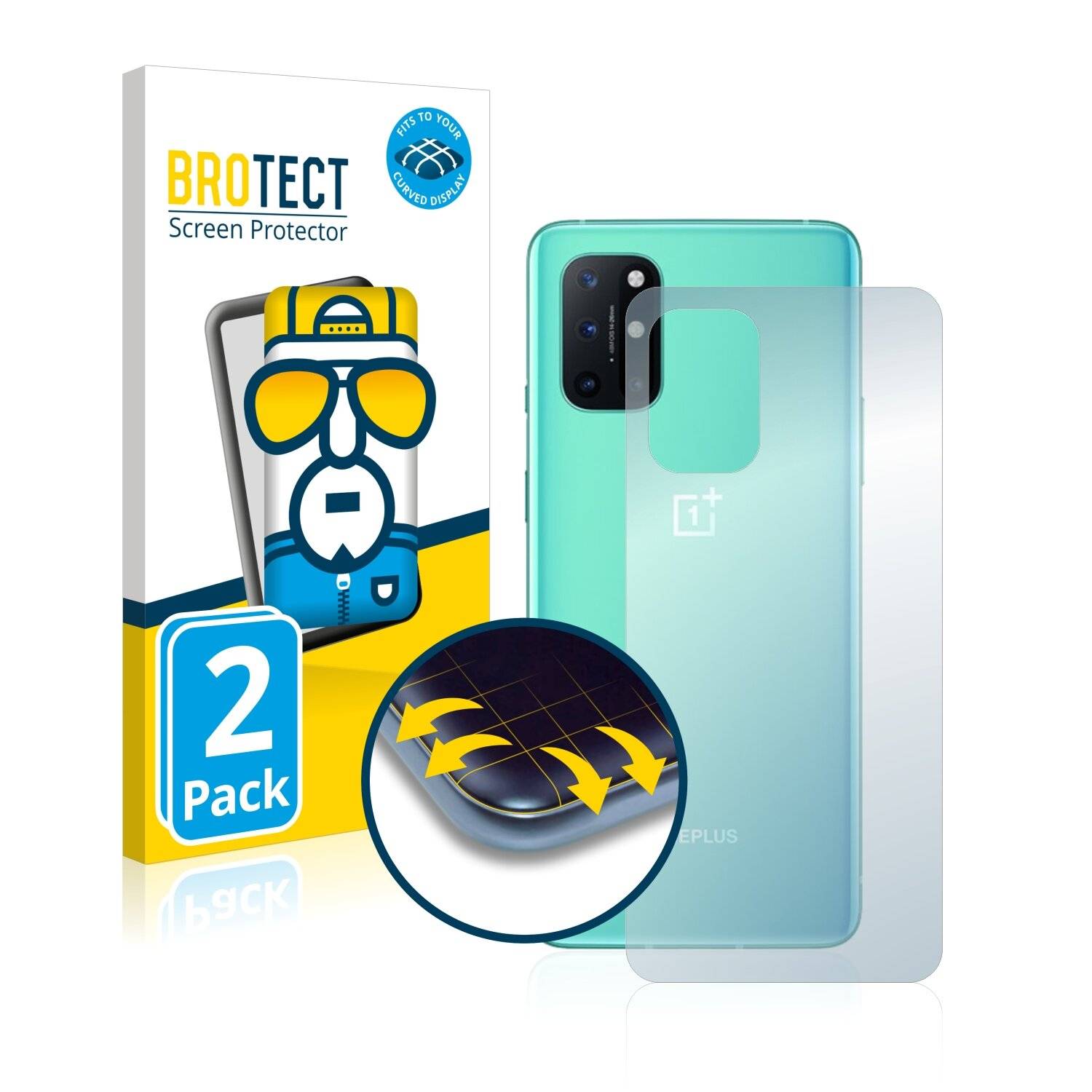 2x BROTECT Flex Full-Cover Displayschutzfolie für OnePlus 8T Plus