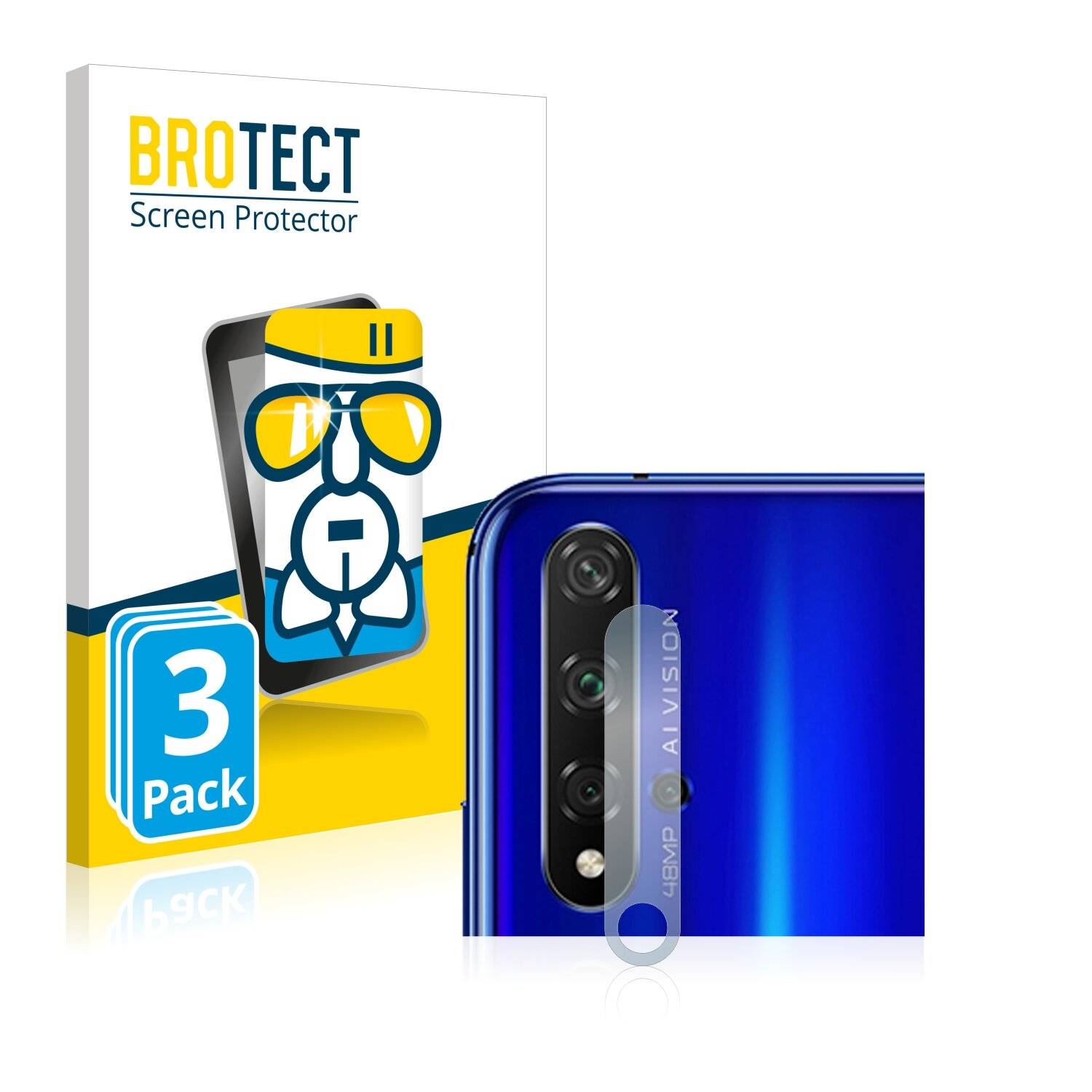 3x BROTECT AirGlass Schutzglas Folie für Honor 20S (NUR