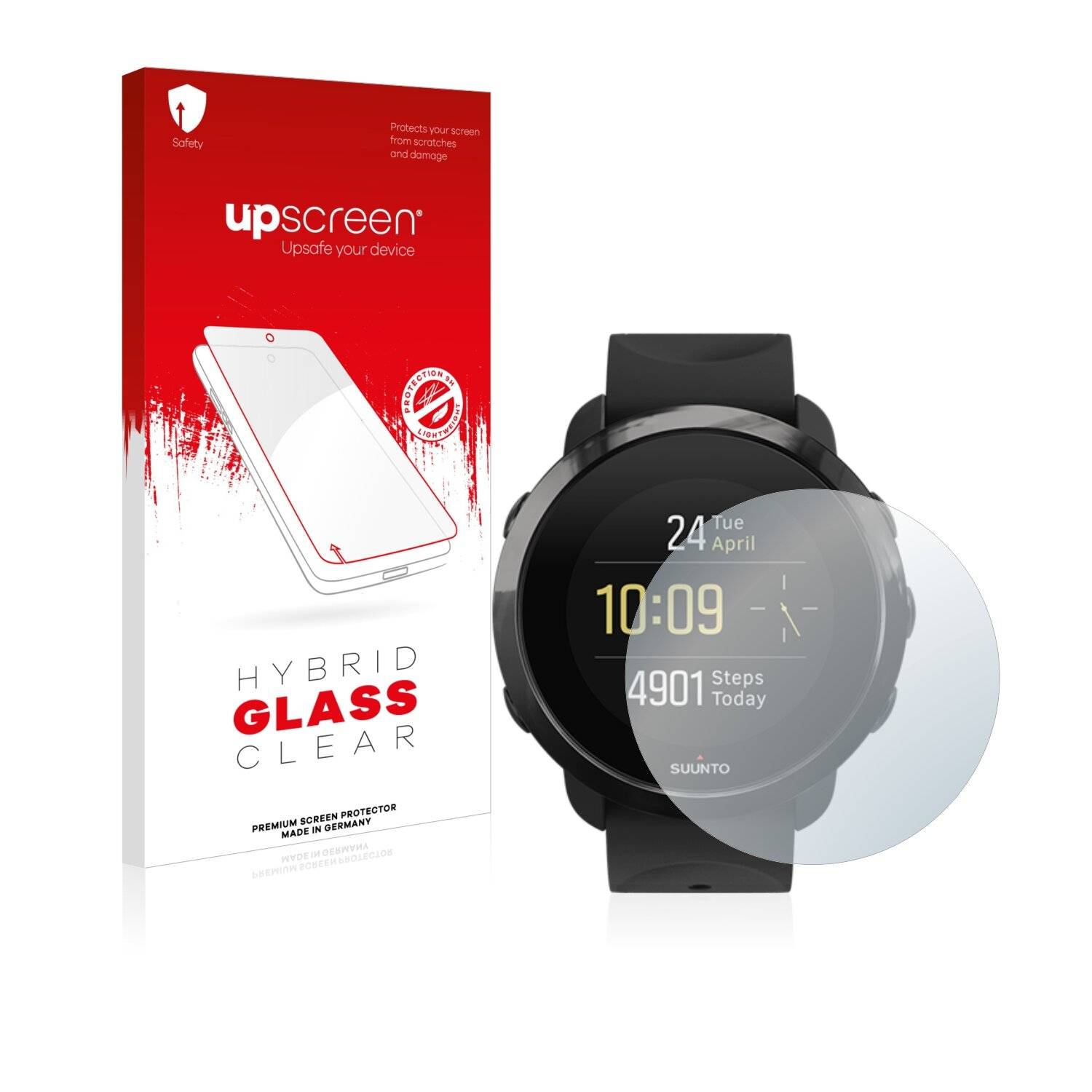 upscreen Hybrid Glass Clear Premium Schutzglas Folie für Suunto 3