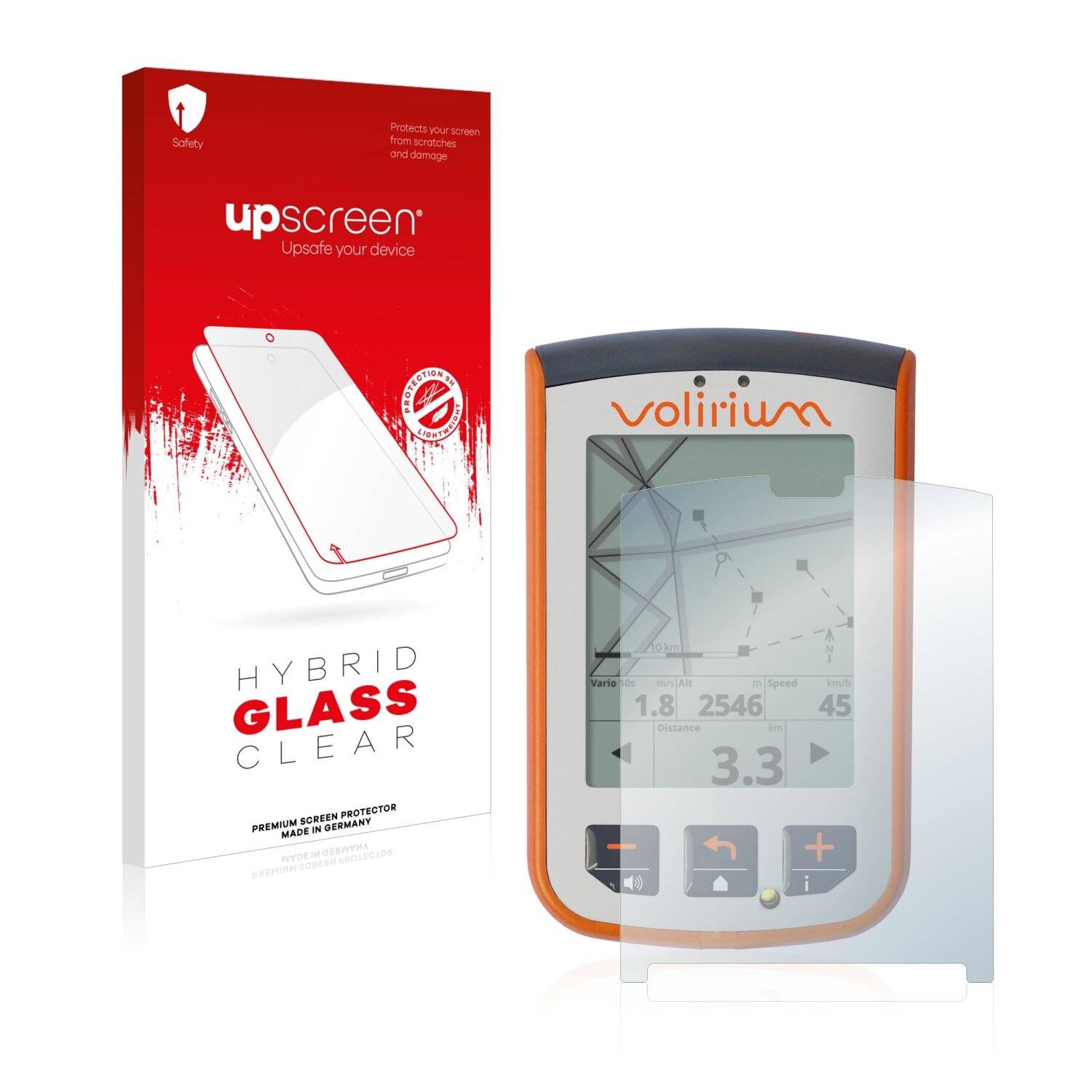 upscreen Hybrid Glass Clear Premium Schutzglas Folie für Volirium P1 Smart