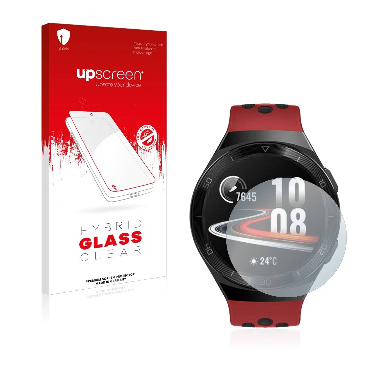 upscreen Hybrid Glass Clear Premium Schutzglas Folie für Huawei Watch GT