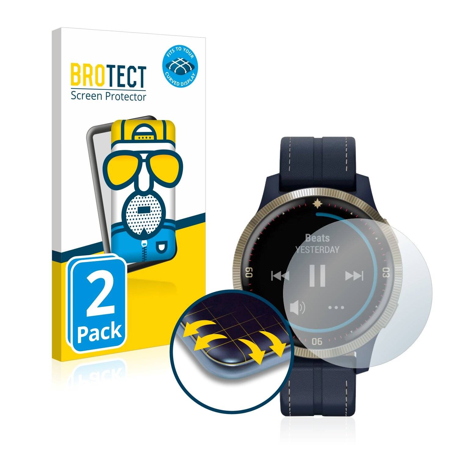 2x BROTECT Flex Matte Full-Cover Displayschutzfolie für Garmin Legacy Hero Captain Marvel