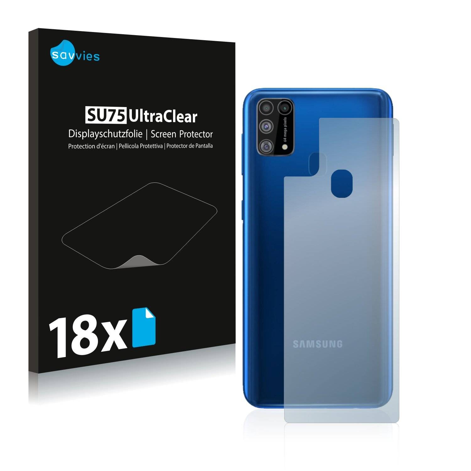 18x Savvies SU75 Displayschutzfolie für Samsung Galaxy M31