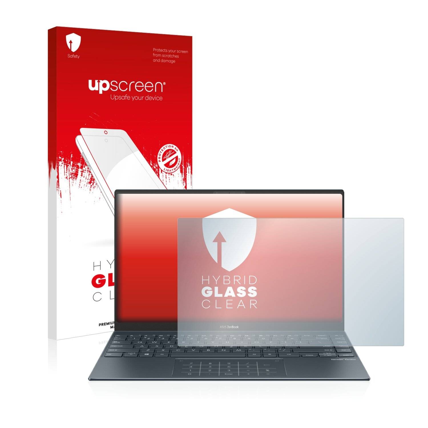 upscreen Hybrid Glass Clear Premium Schutzglas Folie für Asus ZenBook 14