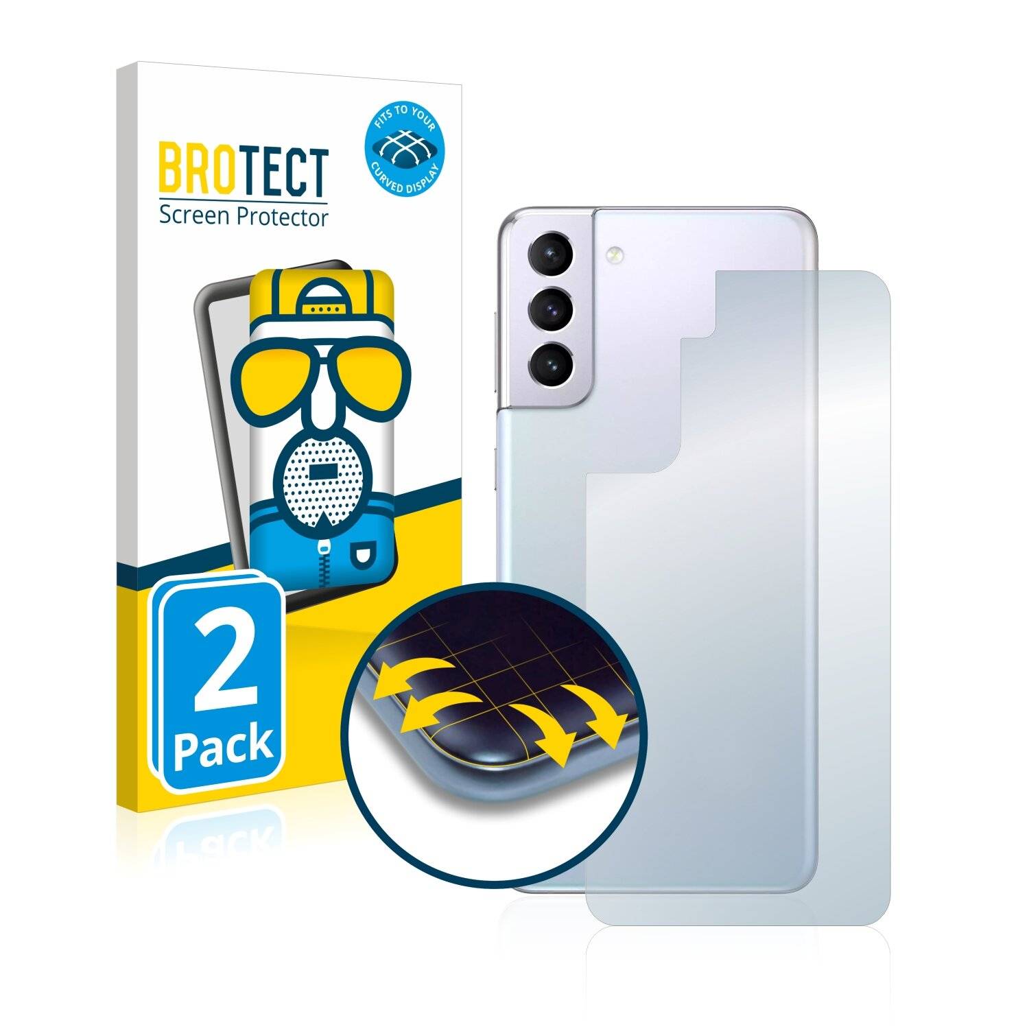 2x BROTECT Flex Matte Full-Cover Displayschutzfolie für Samsung Galaxy S21 5G