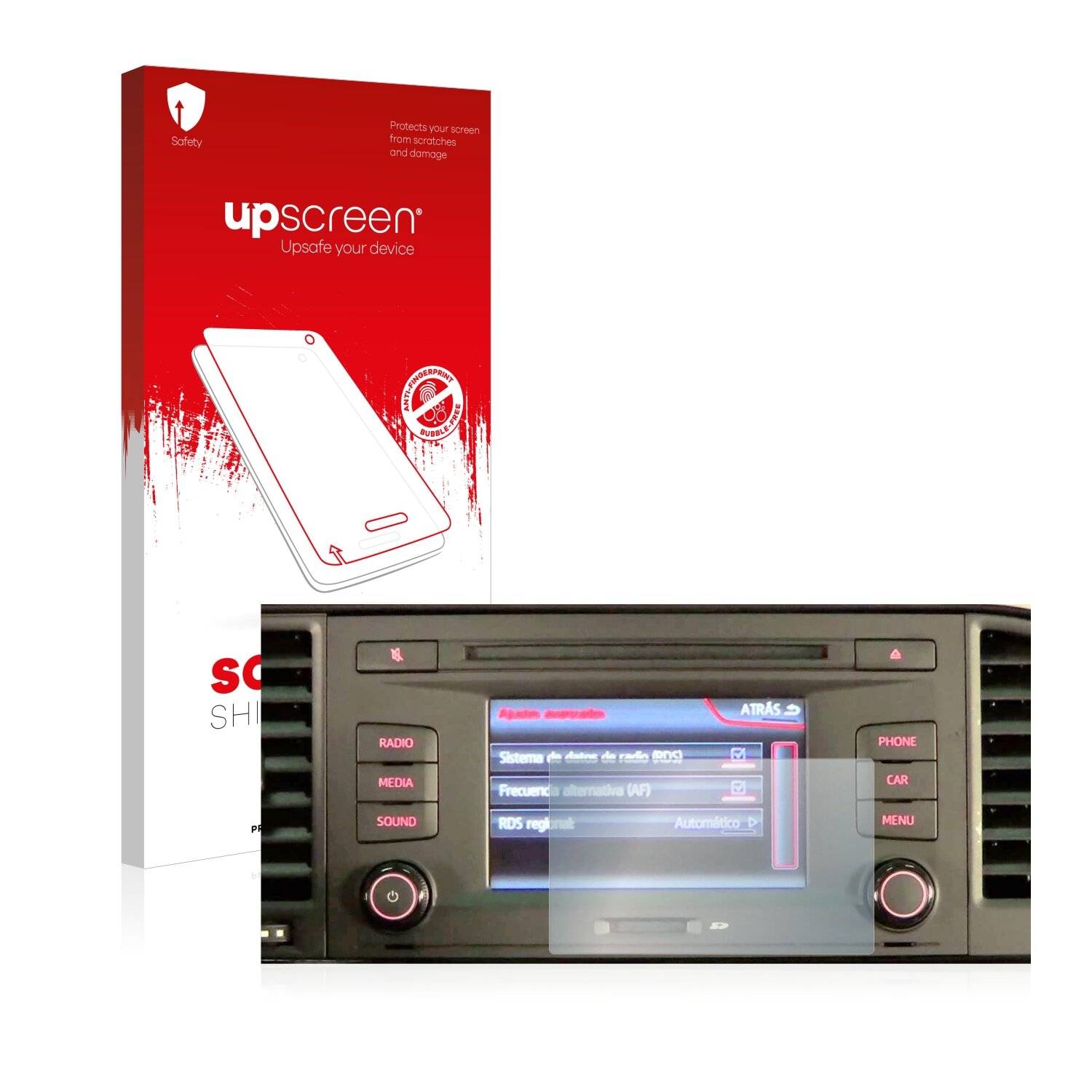 upscreen Scratch Shield Clear Premium Displayschutzfolie für Seat Ateca 2016-2020 Media