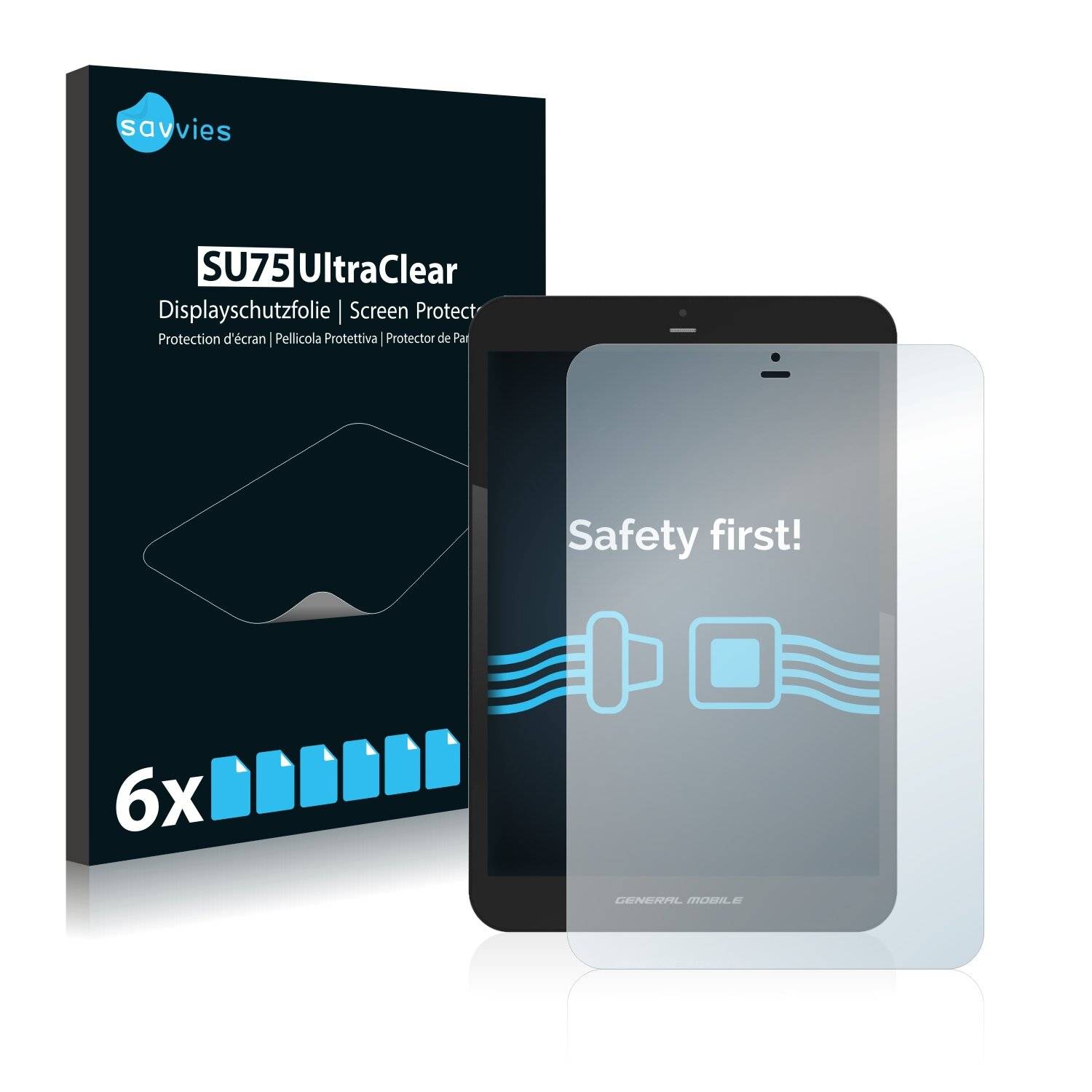 6x Savvies SU75 Displayschutzfolie für General Mobile Discovery Tab8