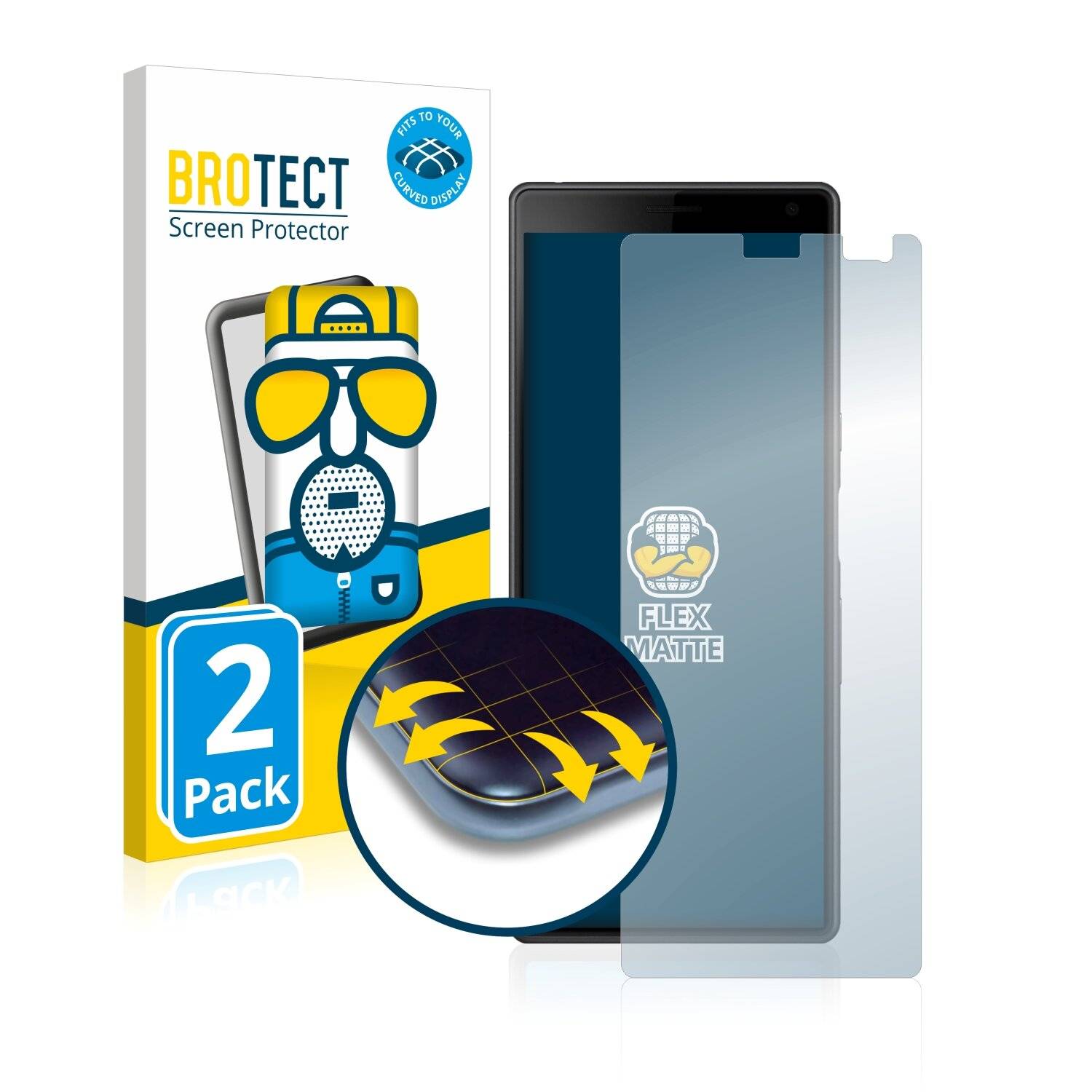 2x BROTECT Flex Matte Full-Cover Displayschutzfolie für Sony Xperia