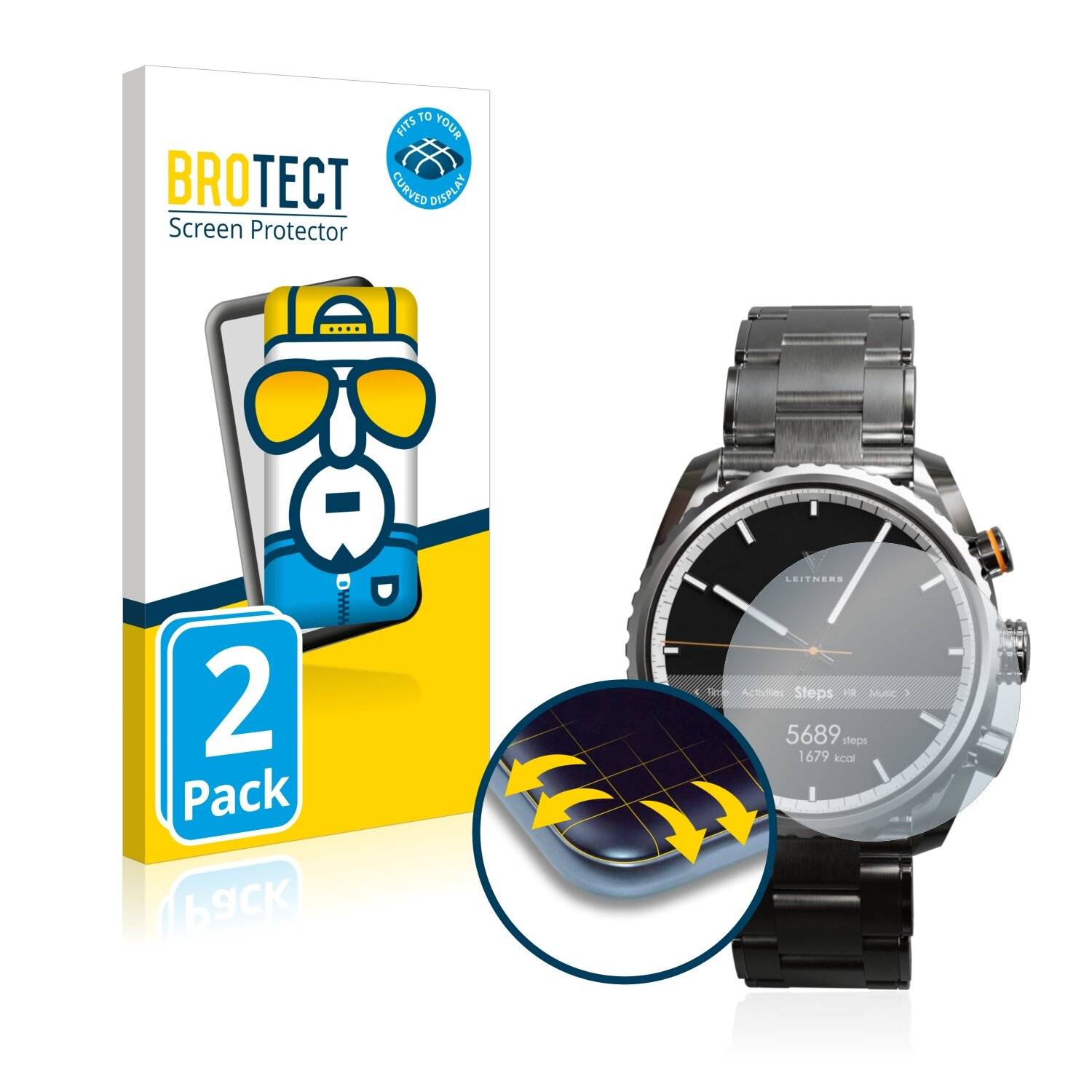 2x BROTECT Flex Full-Cover Displayschutzfolie für Leitners Ad