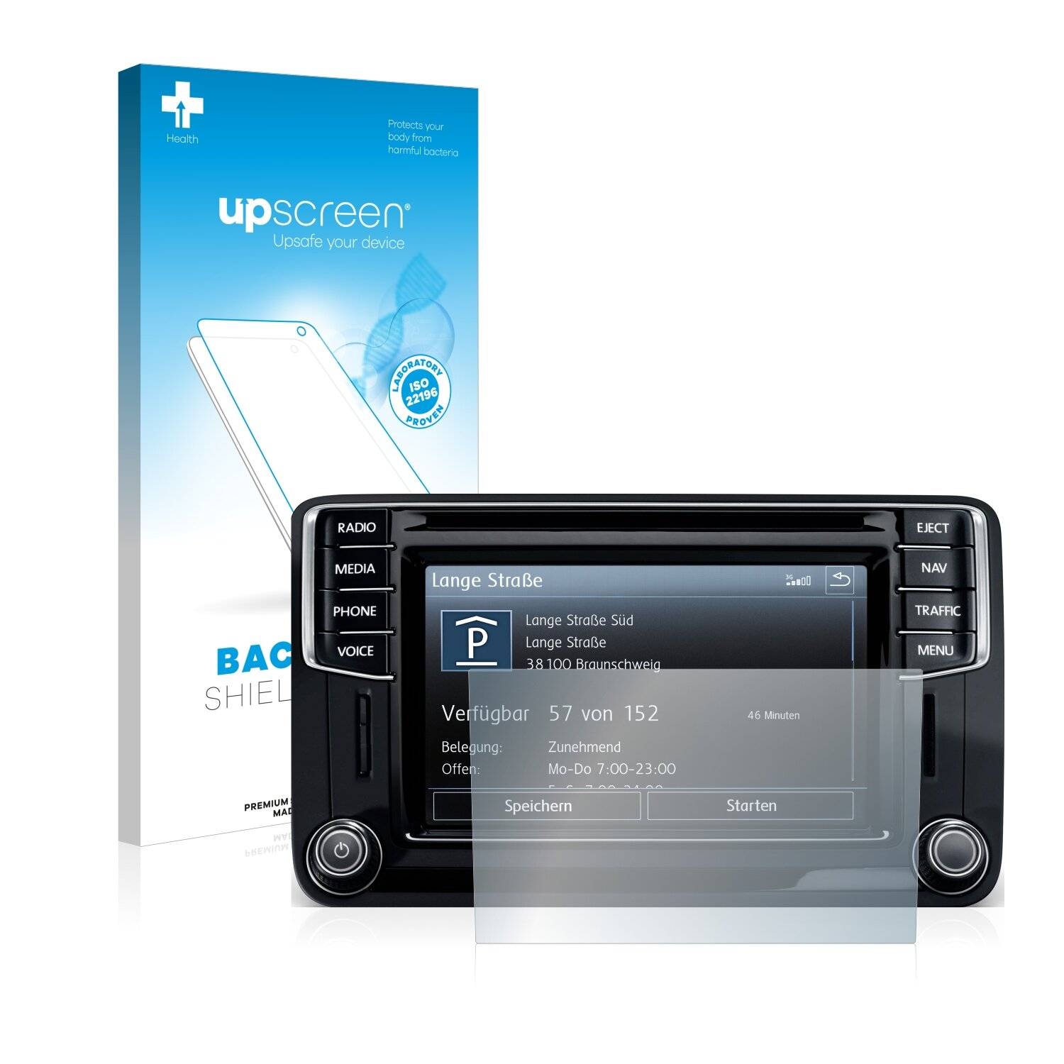 upscreen Bacteria Shield Clear Premium Antibakterielle Displayschutzfolie für Volkswagen