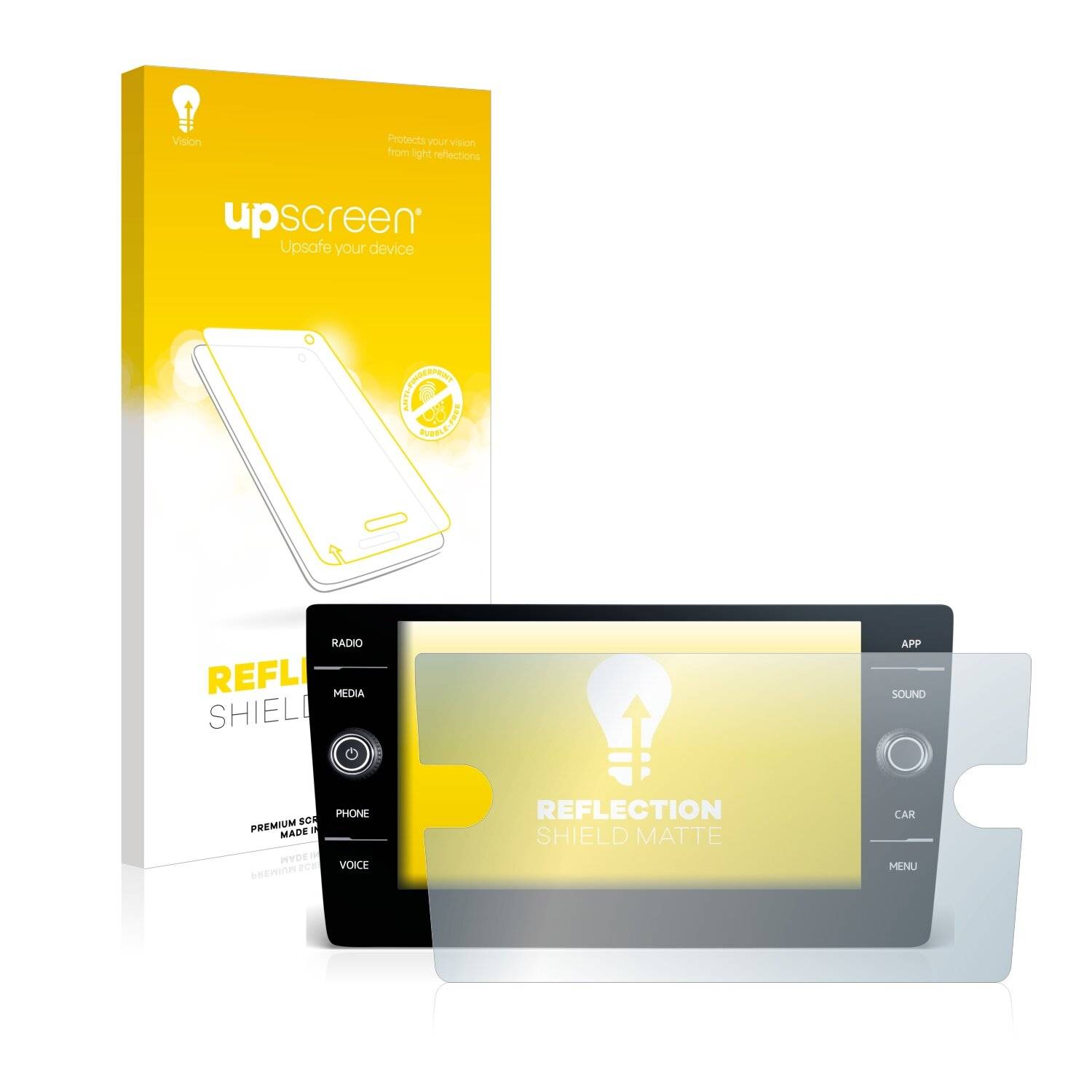 upscreen Reflection Shield Matte Premium Displayschutzfolie für Volkswagen Golf R 2017