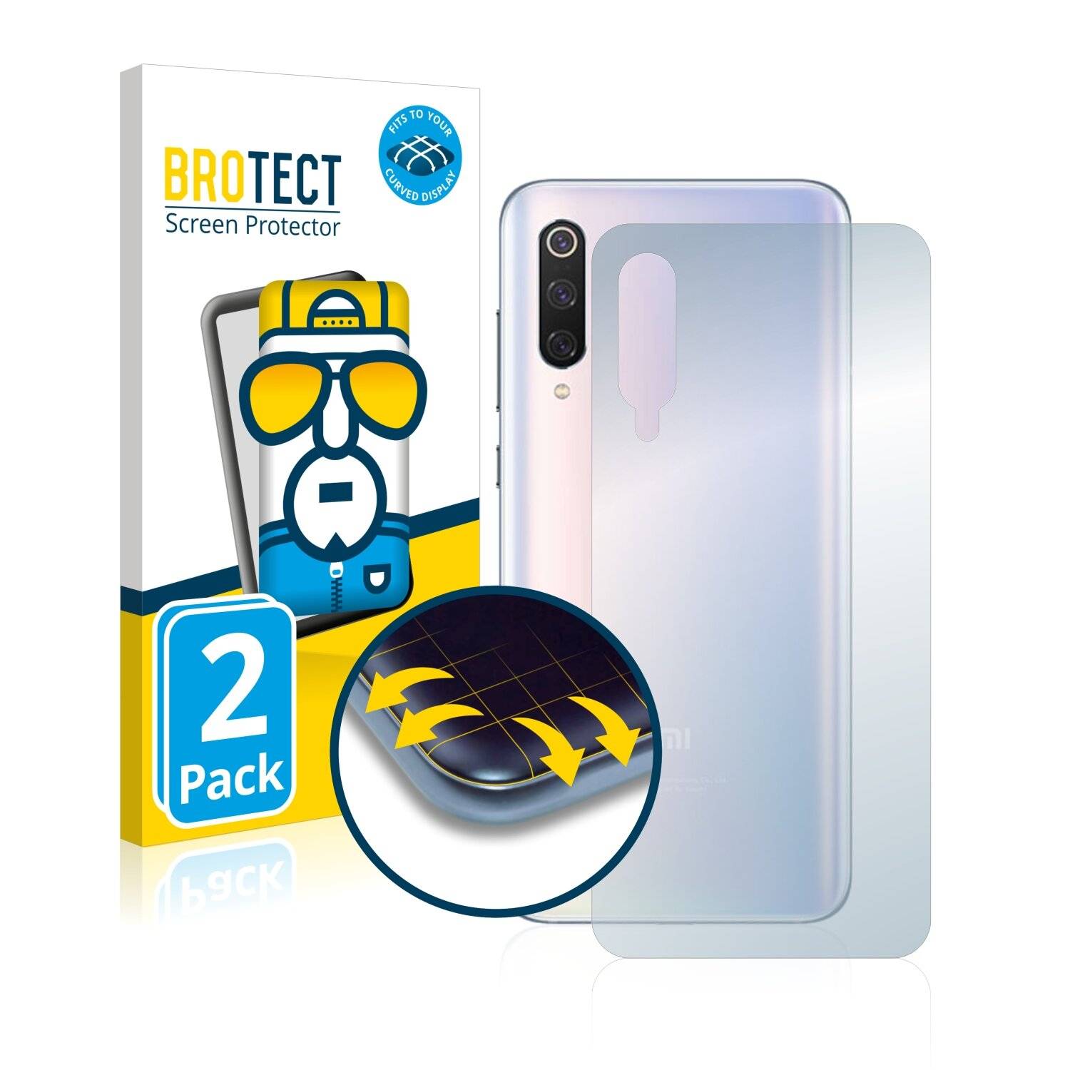 2x BROTECT Flex Full-Cover Displayschutzfolie für Xiaomi Mi 9 Pro