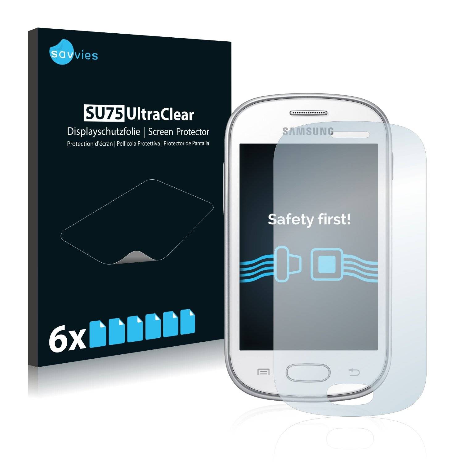 6x Savvies SU75 Displayschutzfolie für Samsung Galaxy Fame Lite