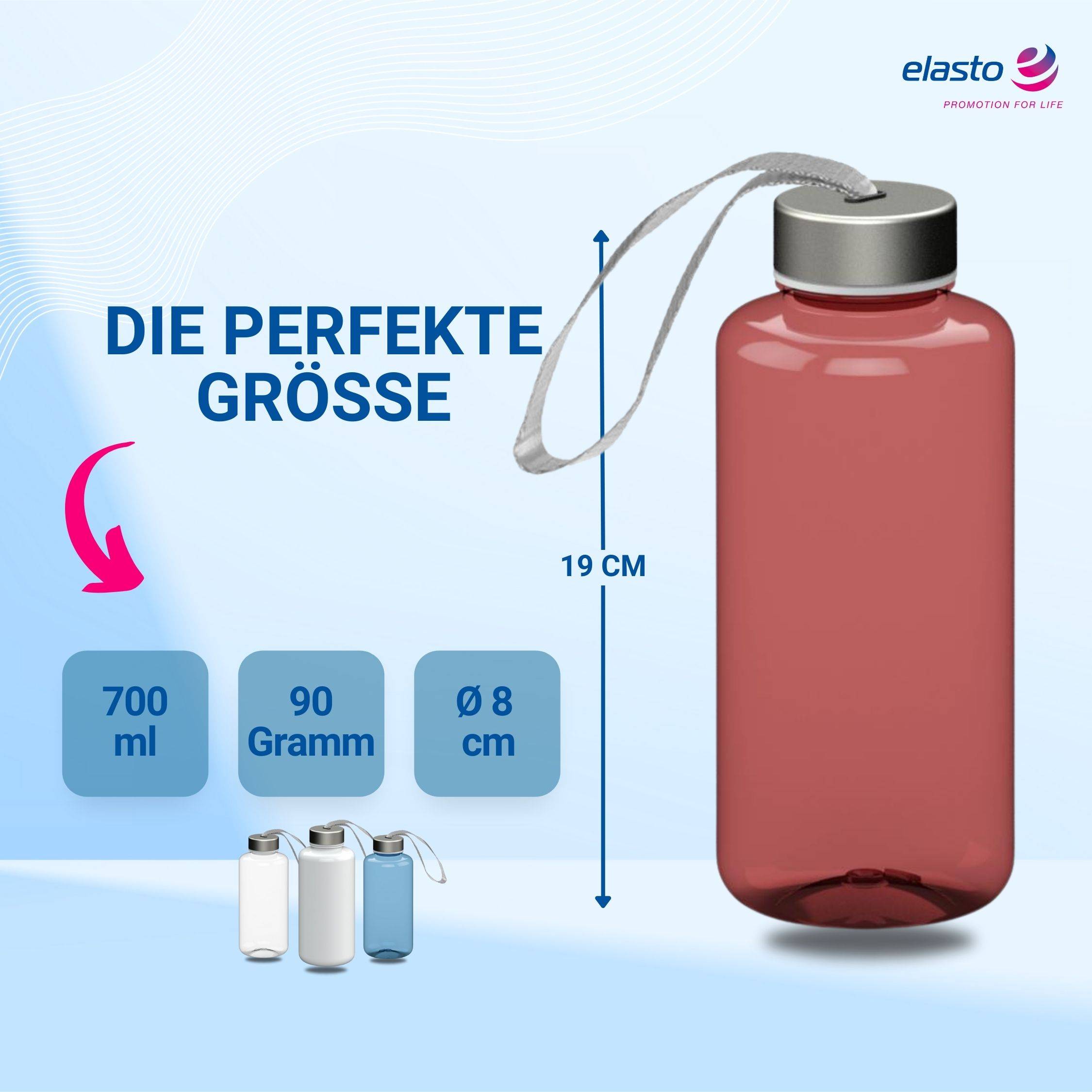 0,7 L Wasserflasche "Pure" Tritanflasche mit Trägerband